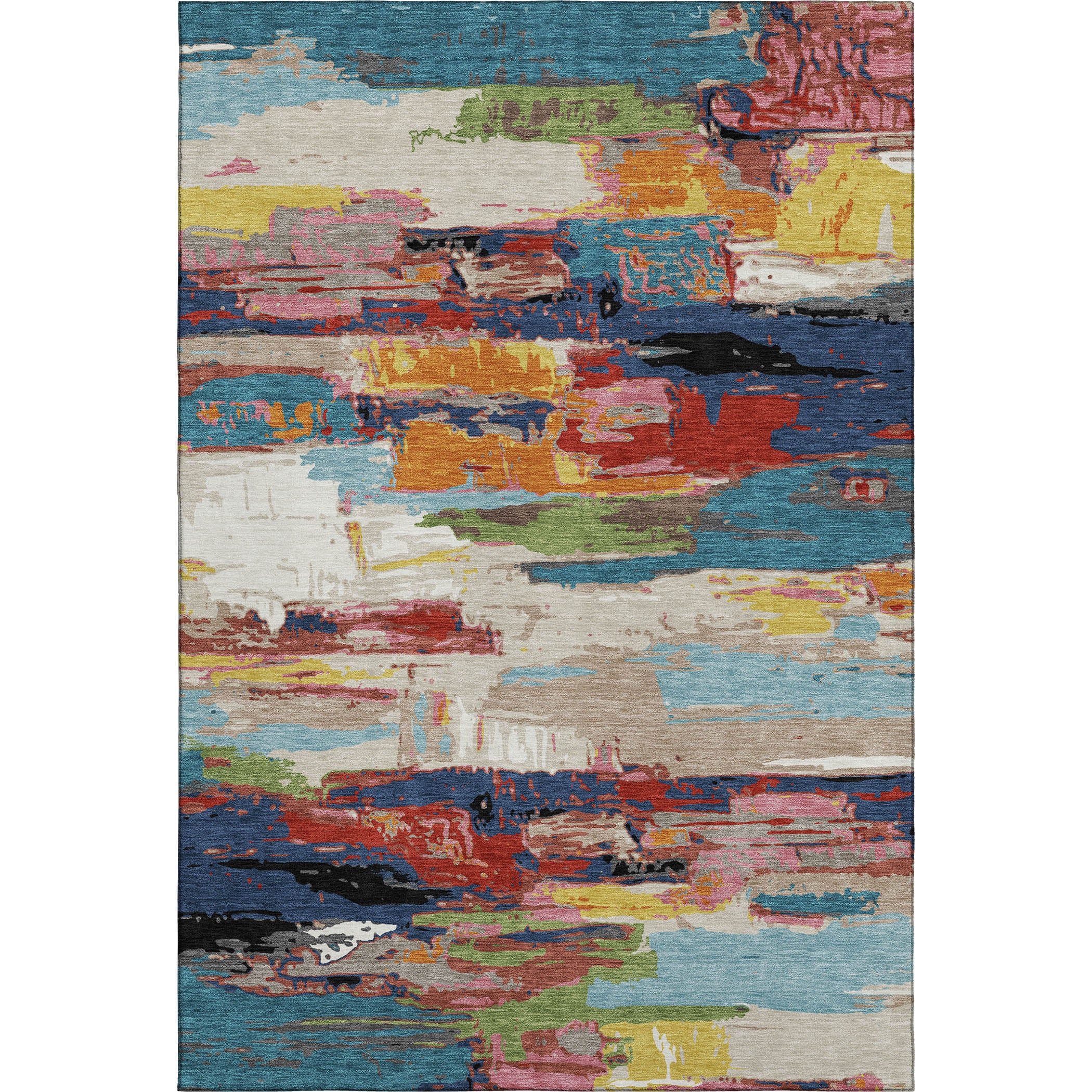 Cusco Machine Washable Transitional Denim Blue Rug 2'6" x 3'10" #shape_Rectangle