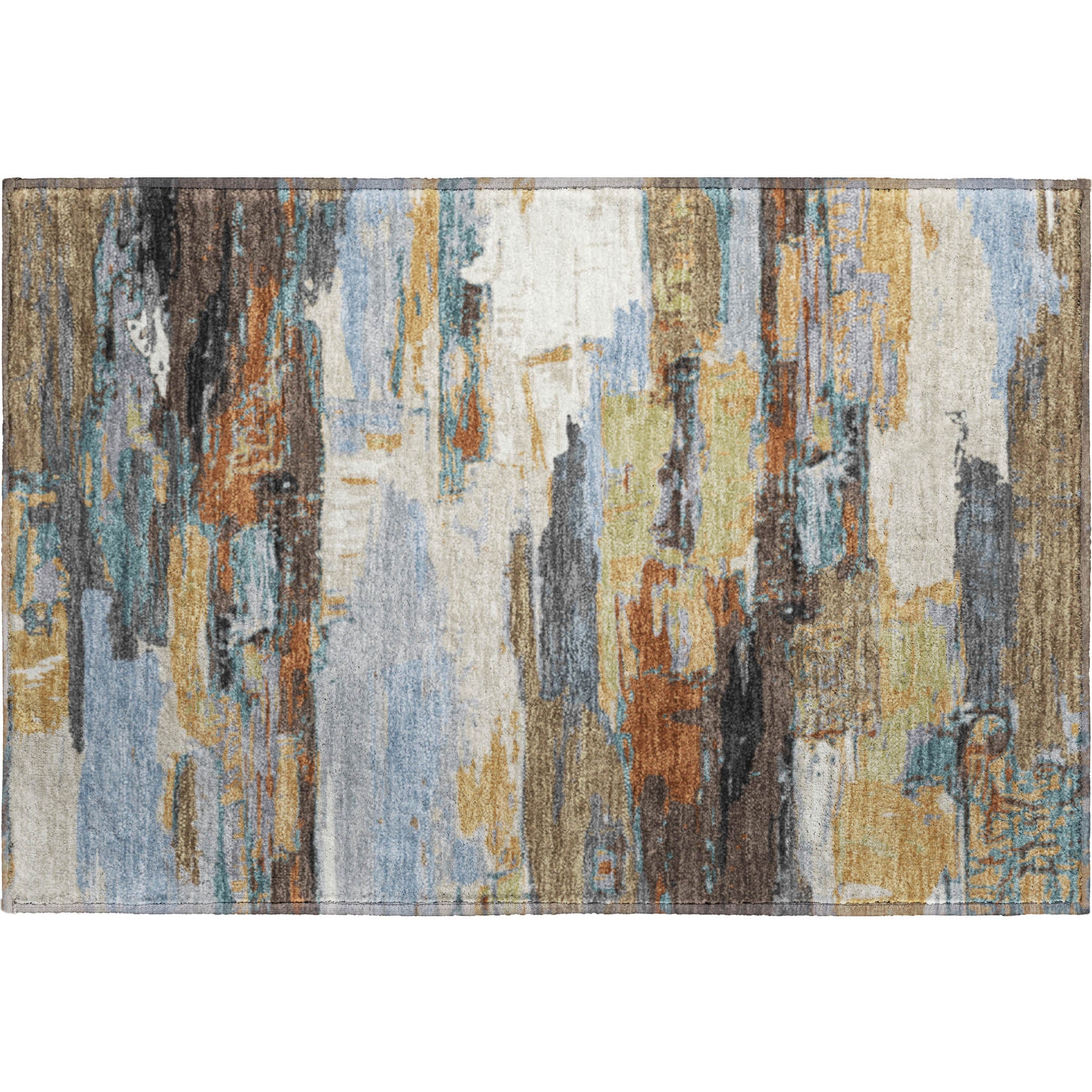 Cusco Machine Washable Transitional Mocha Brown Rug 1'8" x 2'6" #shape_Rectangle