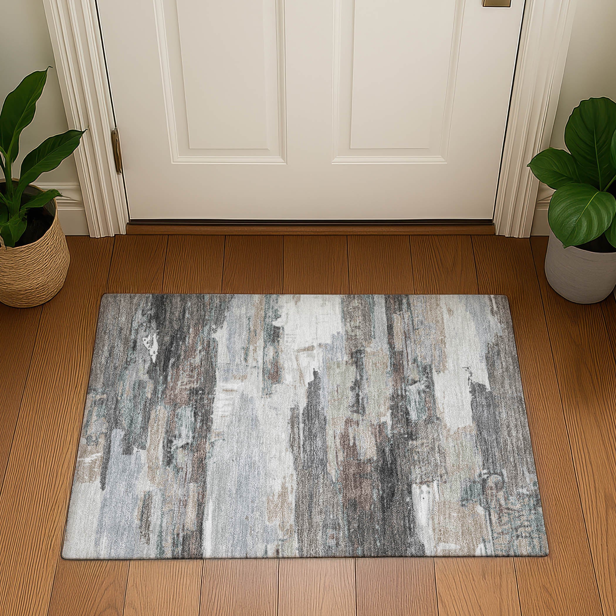 Cusco Machine Washable Transitional Taupe Brown Rug 1'8" x 2'6" #shape_Rectangle