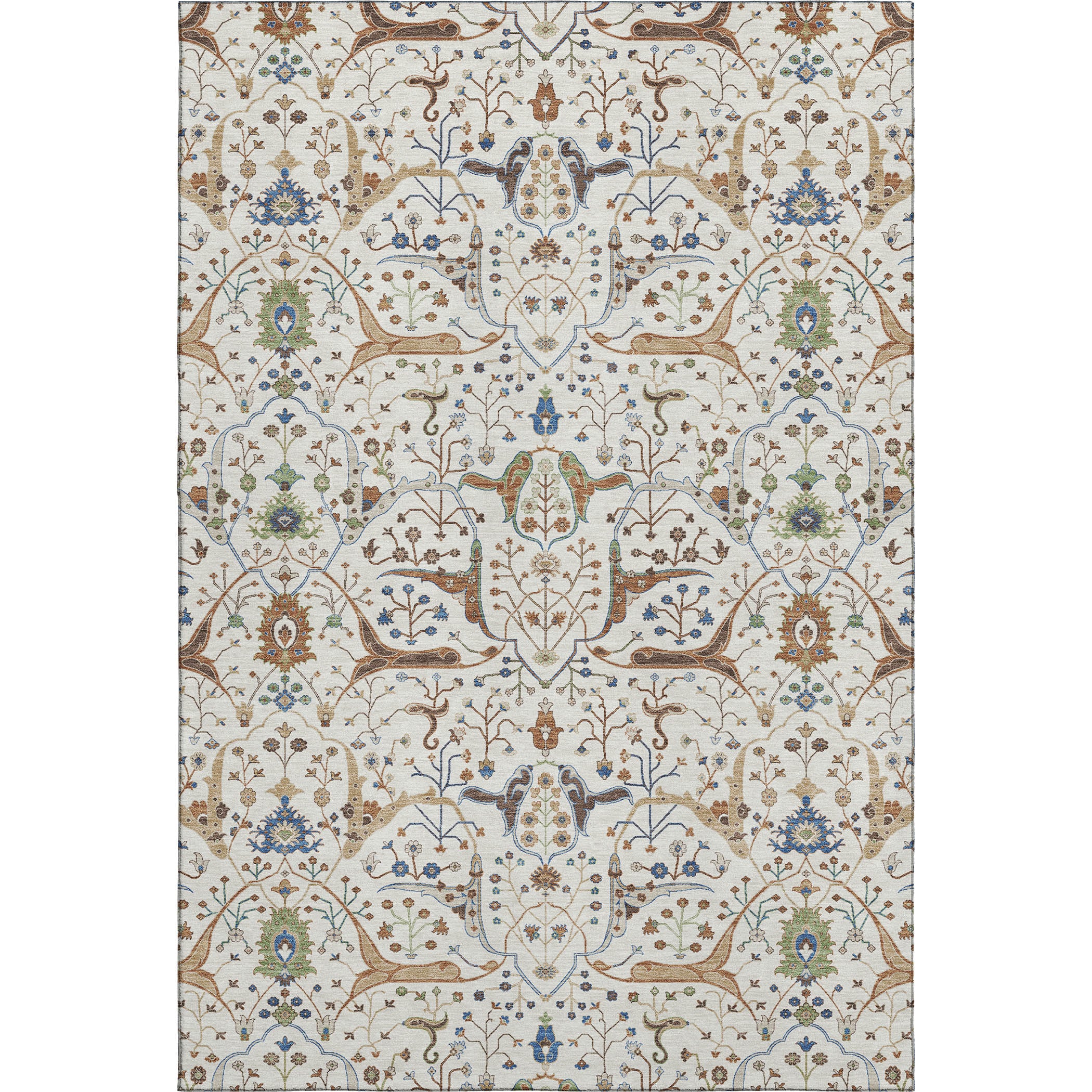 Porto Machine Washable Traditional Ivory Rug 2'6" x 3'10" #shape_Rectangle
