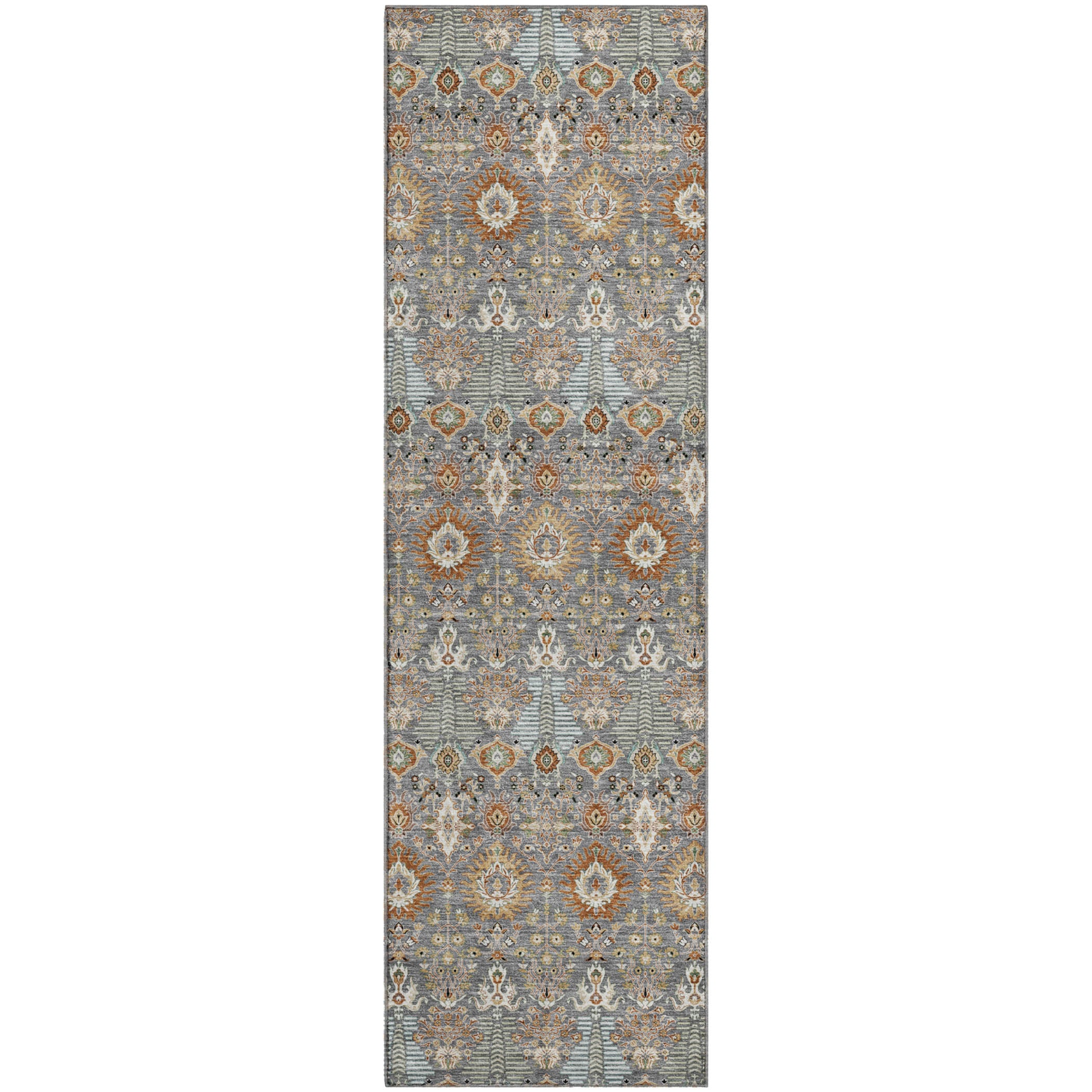 Sintra Machine Washable Traditional Gray Rug 2'3" x 7'6" #shape_Runner