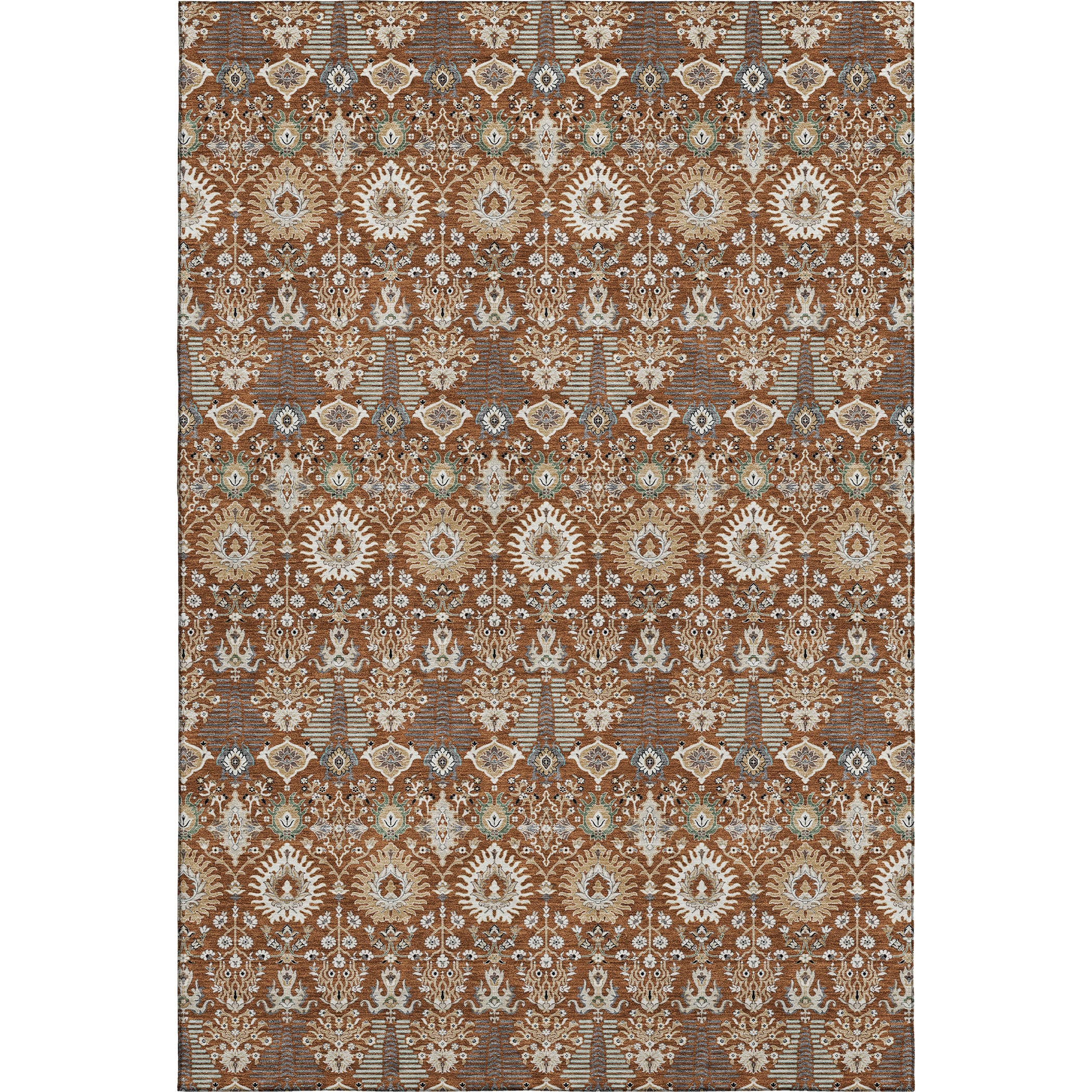 Sintra Machine Washable Traditional Paprika Orange Rug 2'6" x 3'10" #shape_Rectangle