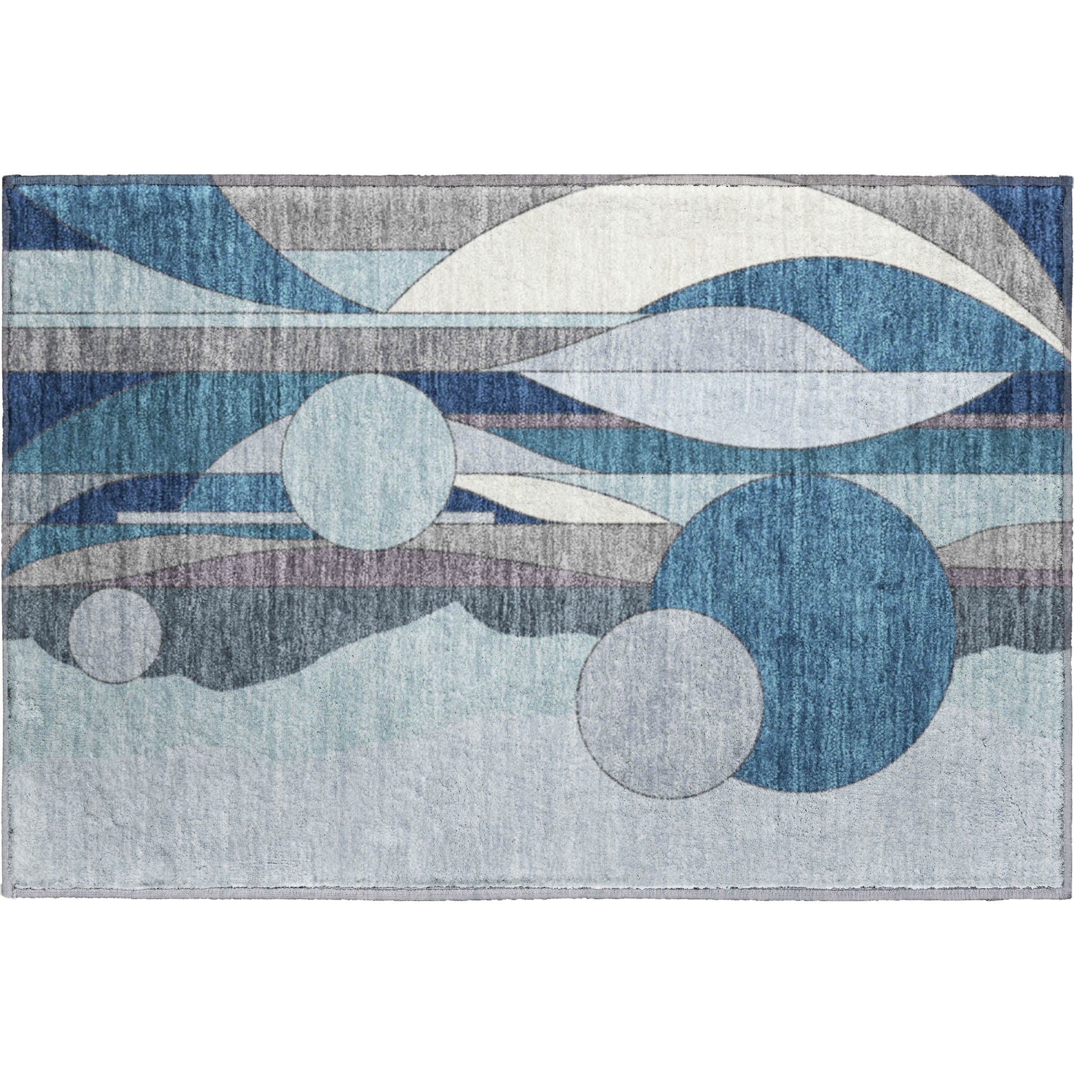Vienna Machine Washable Transitional Blue Rug 1'8" x 2'6" #shape_Rectangle