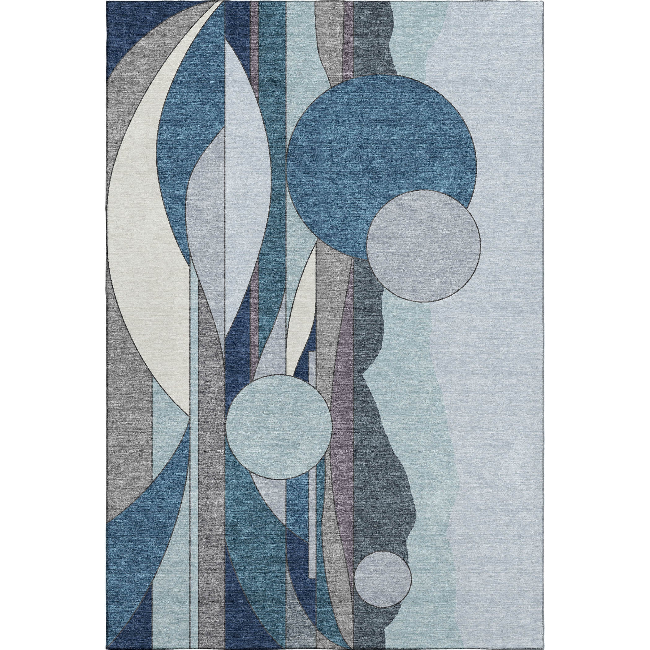 Vienna Machine Washable Transitional Blue Rug 2'6" x 3'10" #shape_Rectangle