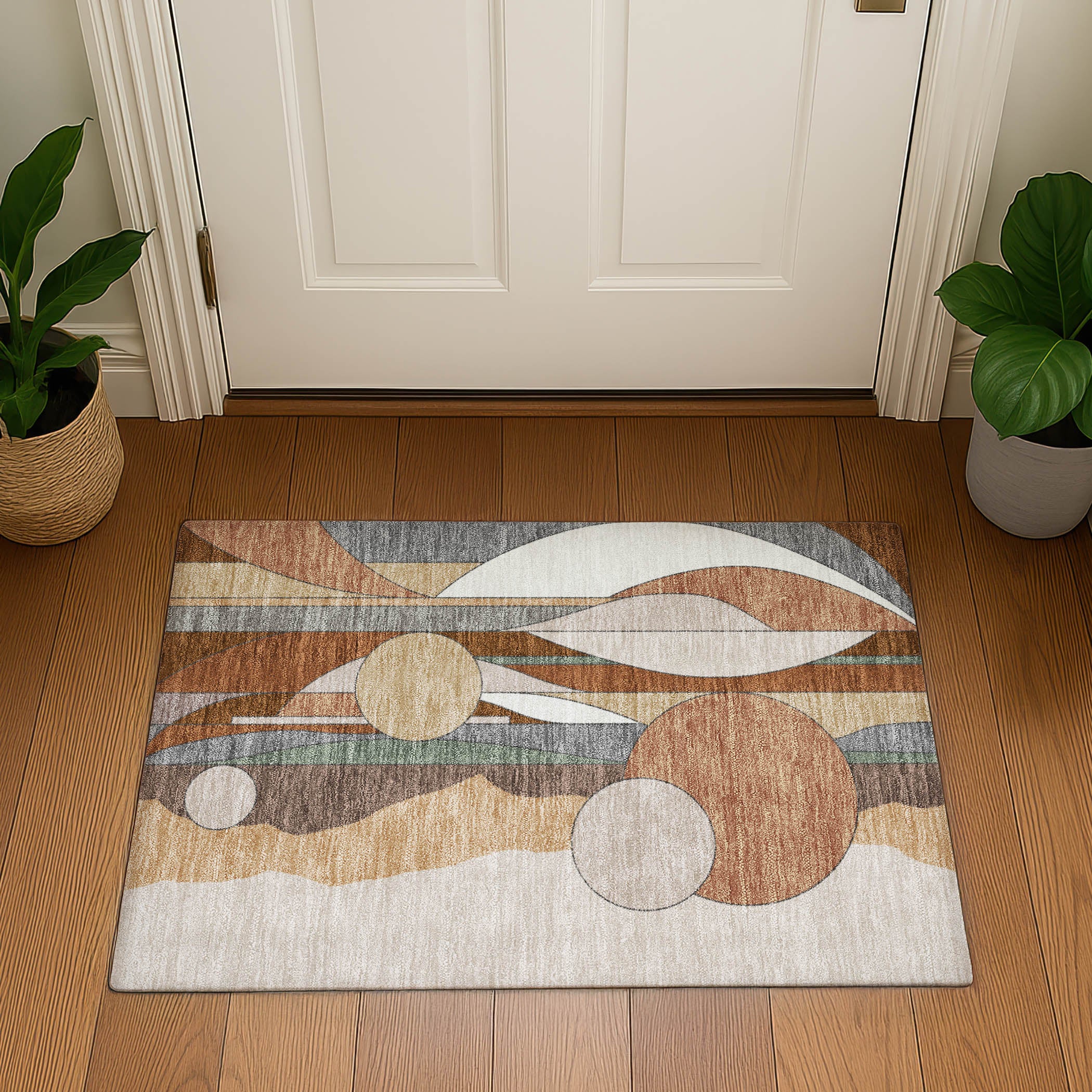 Vienna Machine Washable Transitional Copper Orange Rug 1'8" x 2'6" #shape_Rectangle