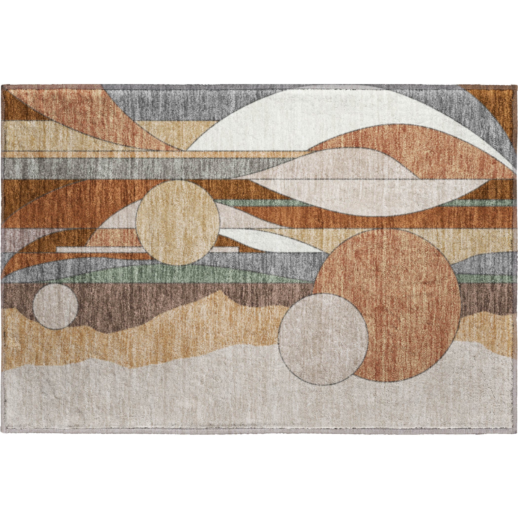 Vienna Machine Washable Transitional Copper Orange Rug 1'8" x 2'6" #shape_Rectangle
