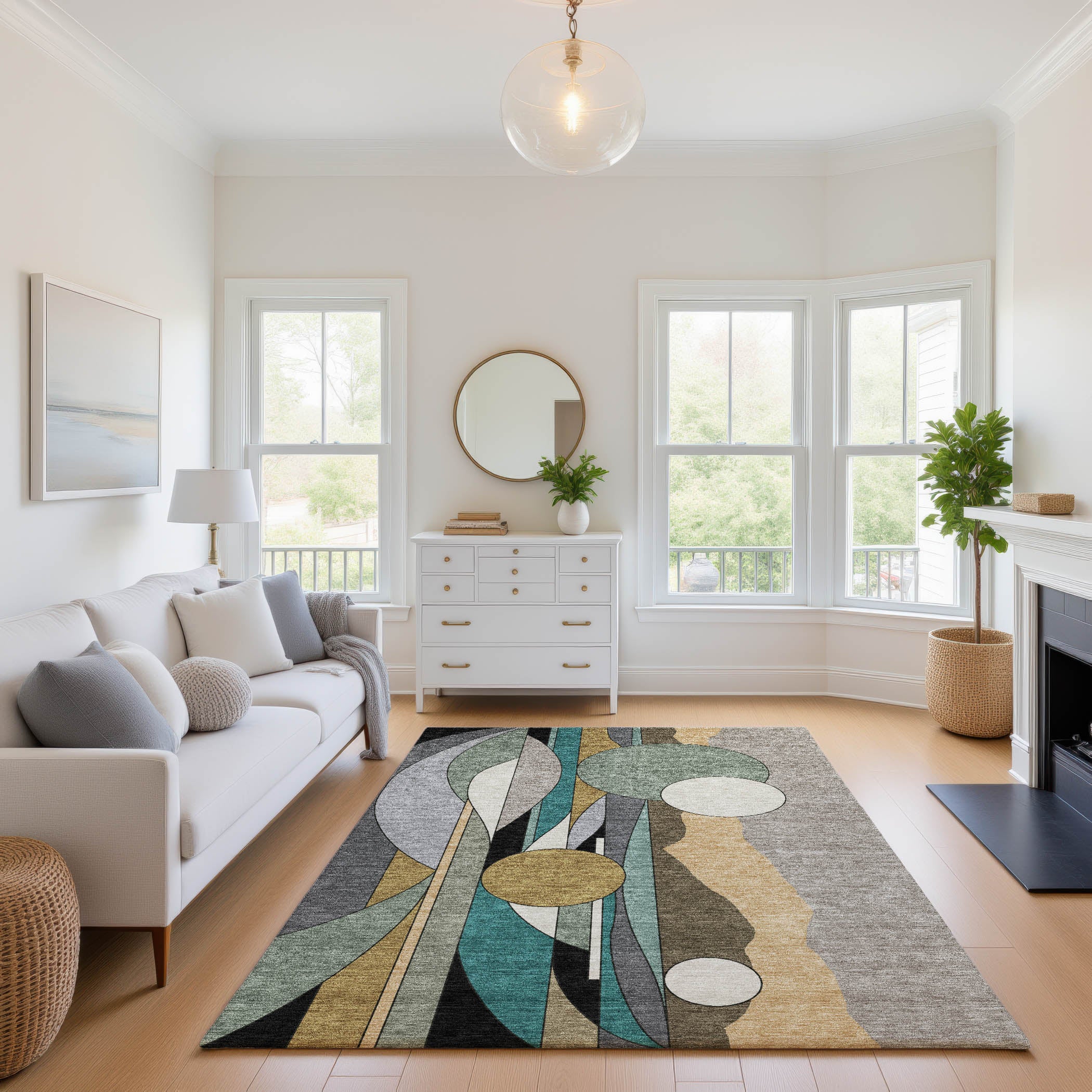Vienna Machine Washable Transitional Taupe Brown Rug 2'6" x 3'10" #shape_Rectangle