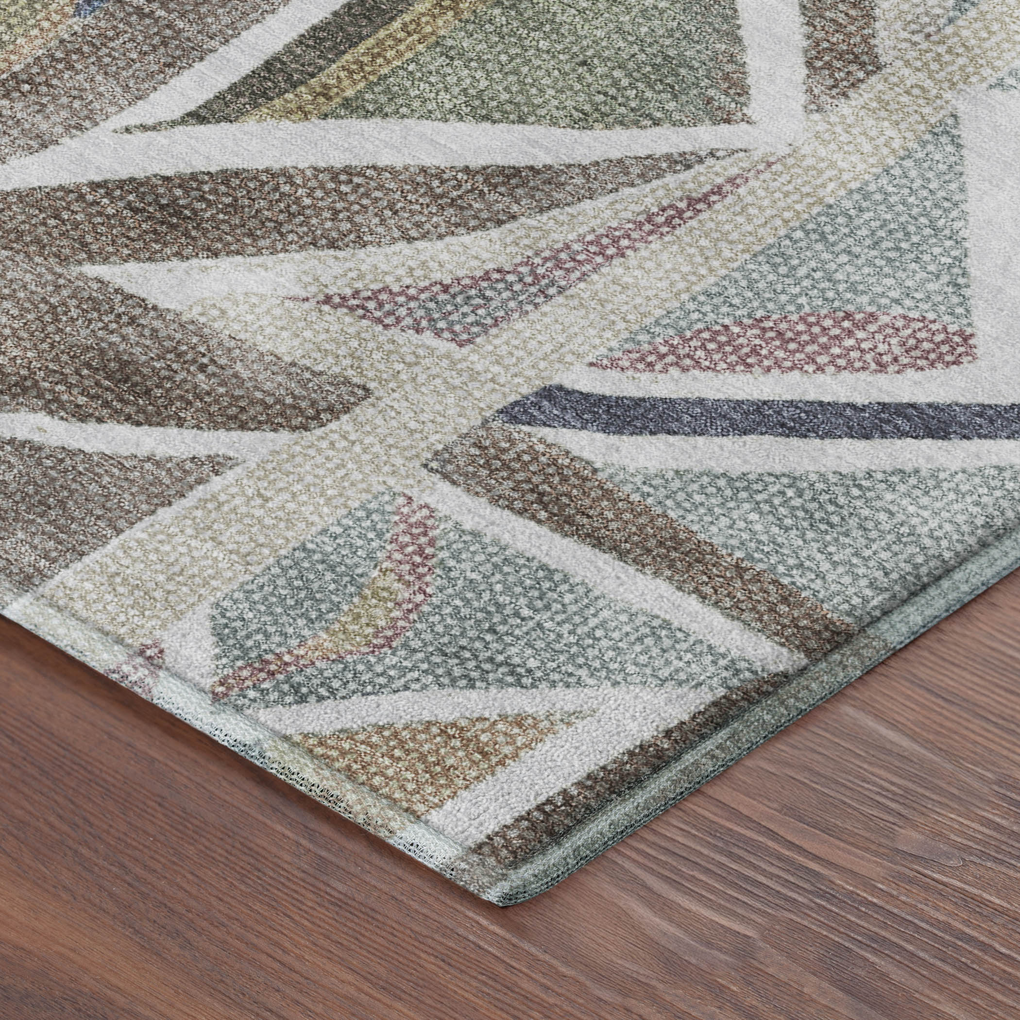 Split Machine Washable Transitional Taupe Brown Rug 1'8" x 2'6" #shape_Rectangle