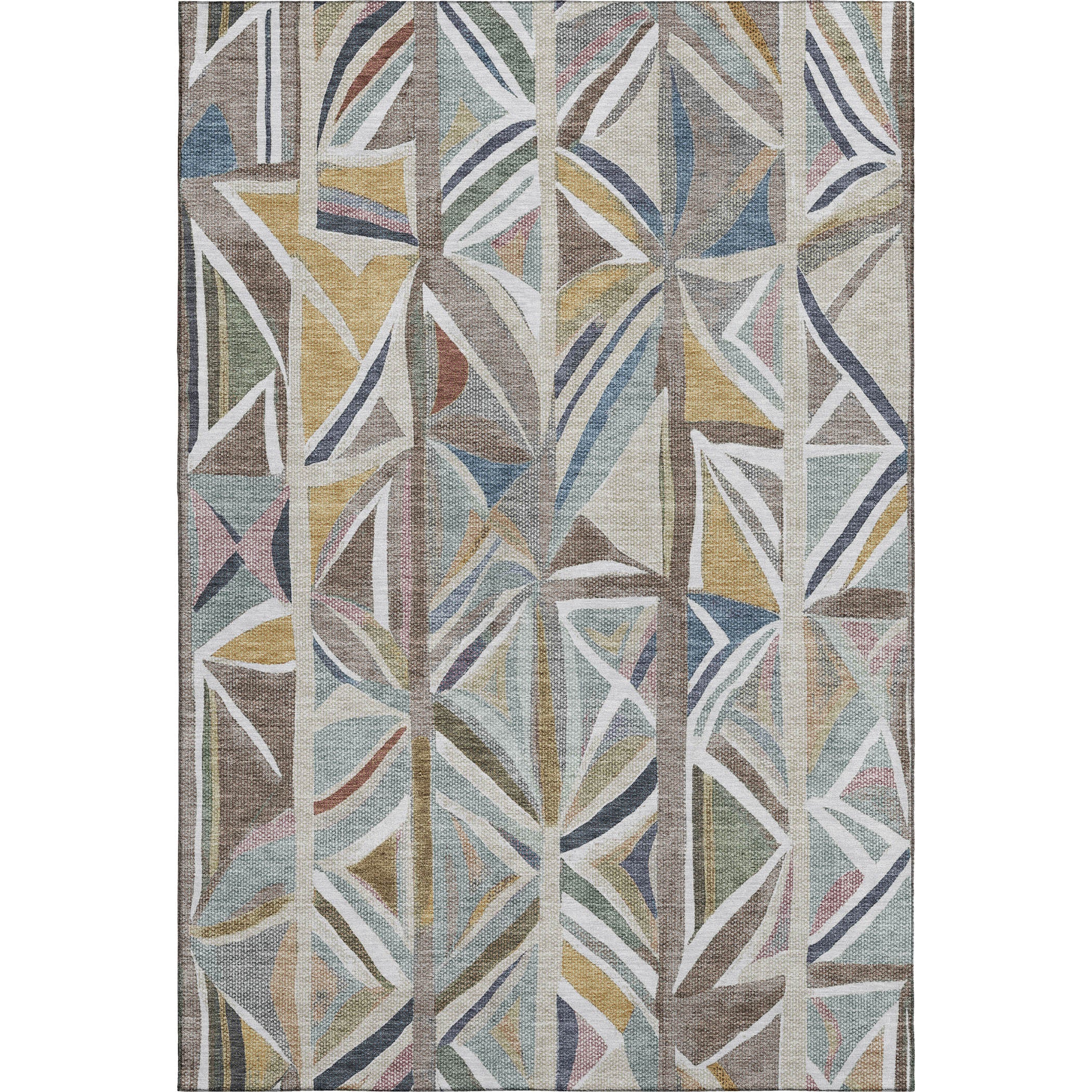 Split Machine Washable Transitional Taupe Brown Rug 2'6" x 3'10" #shape_Rectangle
