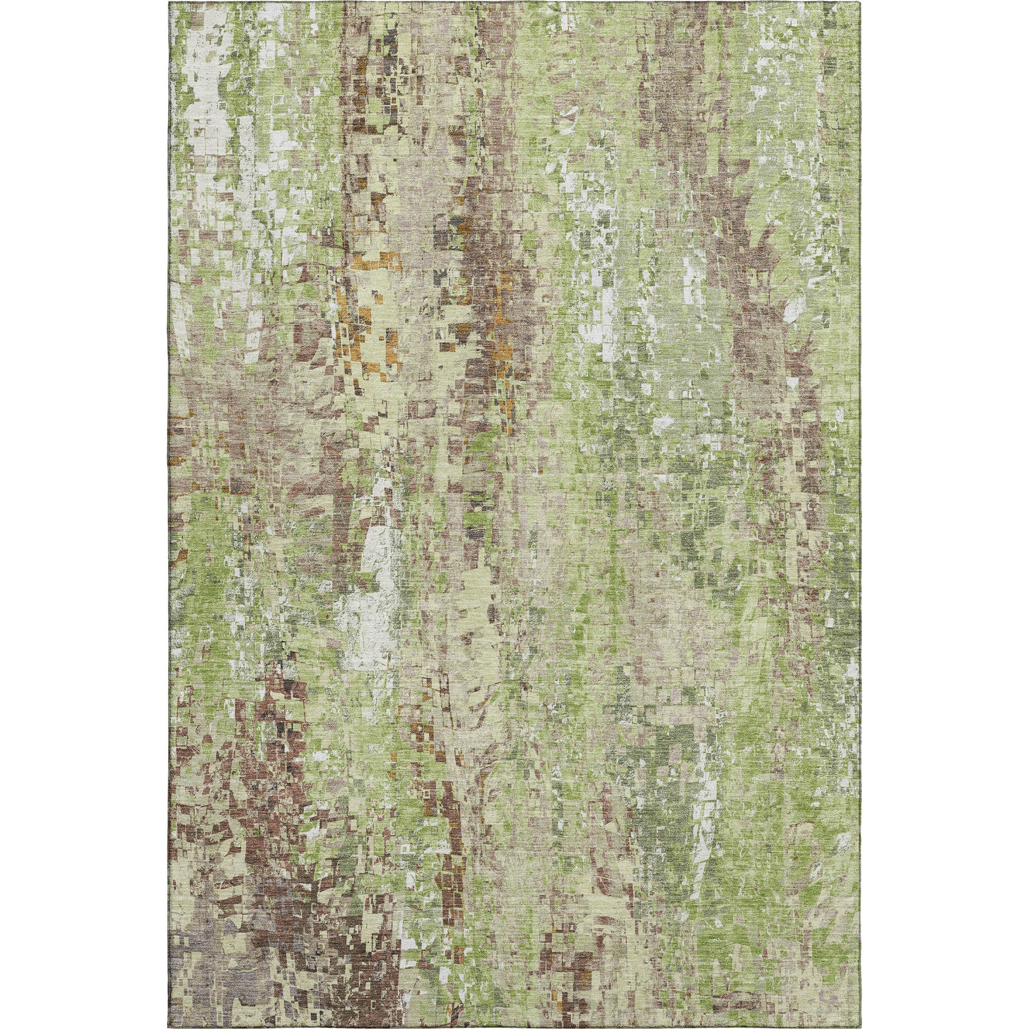 Lima Machine Washable Transitional Green Rug 2'6" x 3'10" #shape_Rectangle