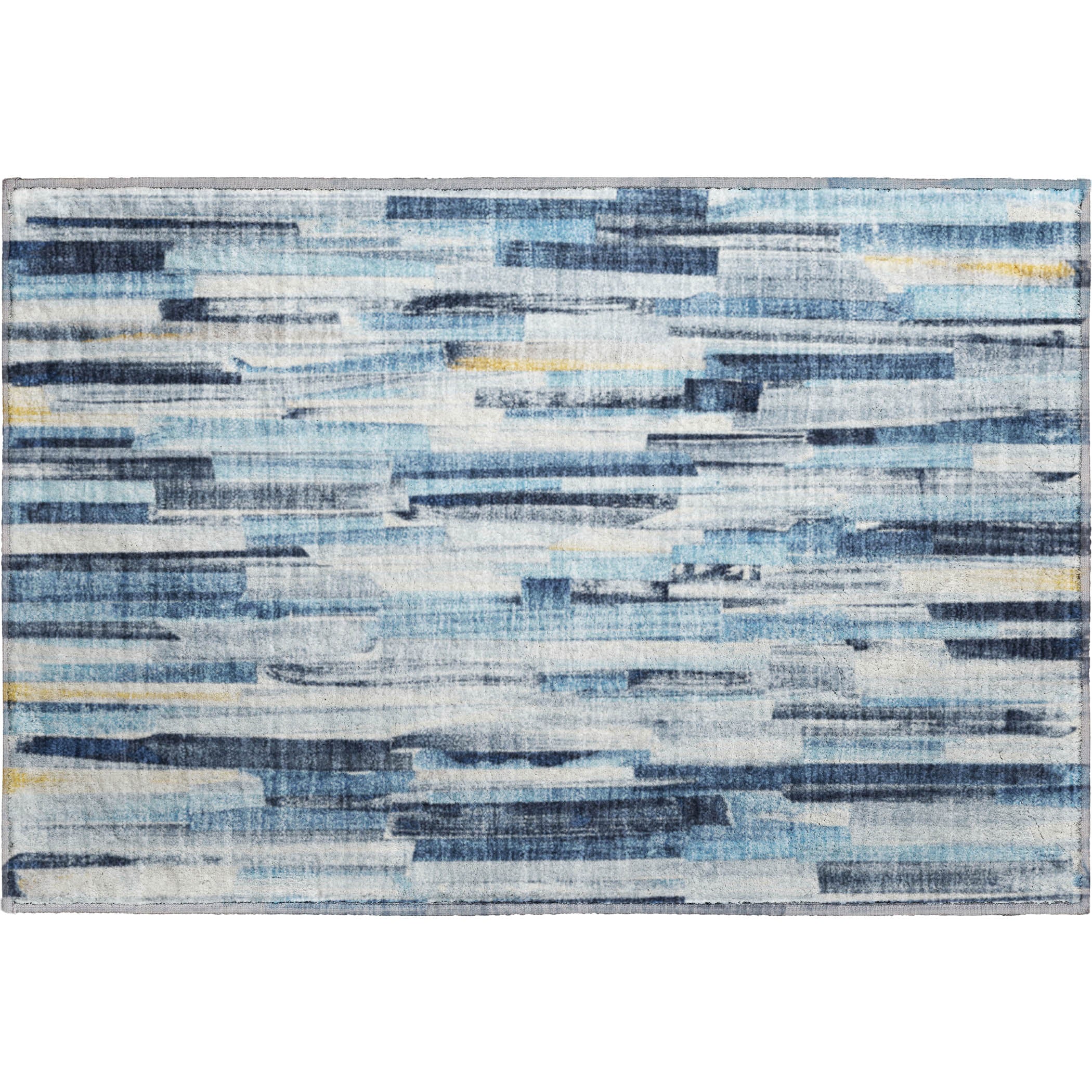 Seoul Machine Washable Transitional Denim Blue Rug 1'8" x 2'6" #shape_Rectangle
