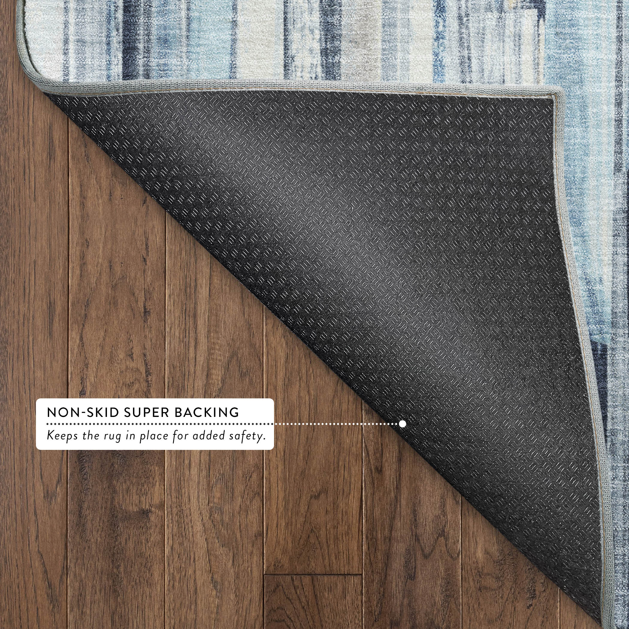 Seoul Machine Washable Transitional Denim Blue Rug 1'8" x 2'6" #shape_Rectangle
