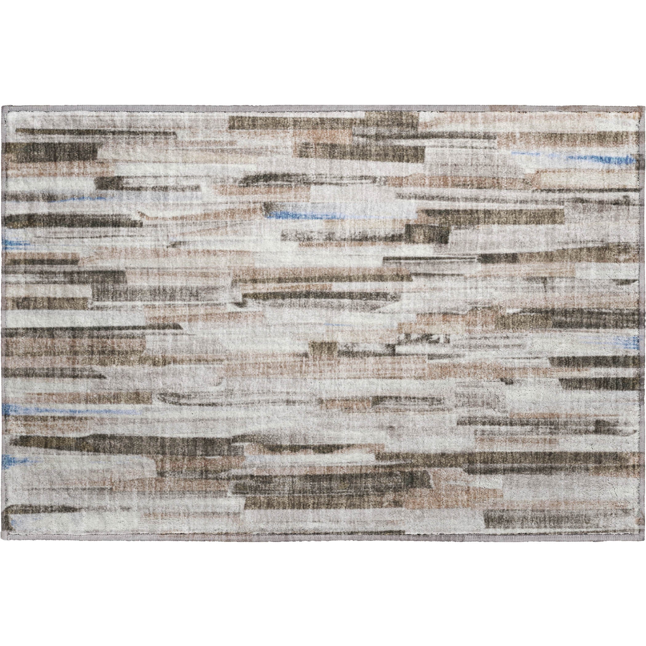 Seoul Machine Washable Transitional Khaki Brown Rug 1'8" x 2'6" #shape_Rectangle