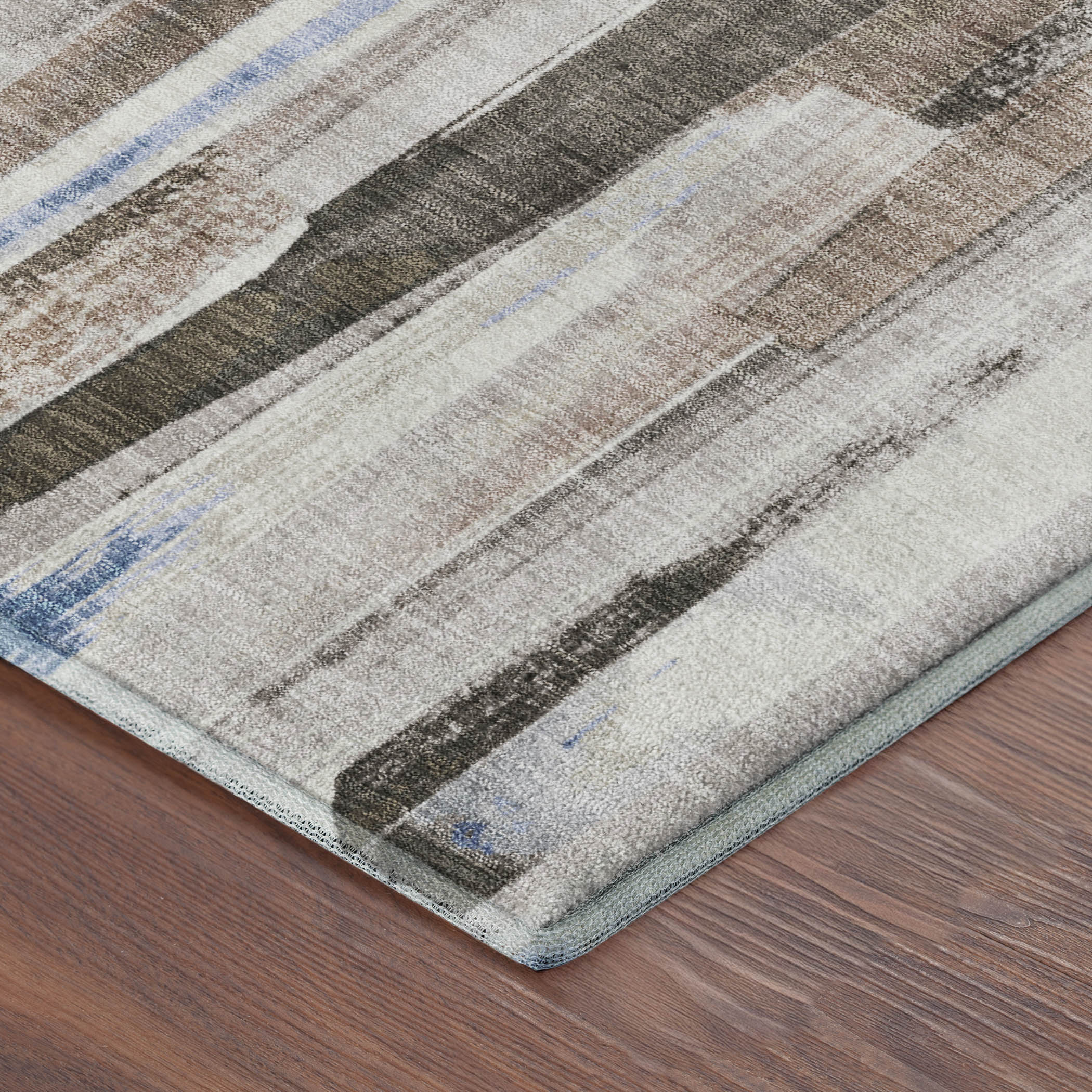 Seoul Machine Washable Transitional Khaki Brown Rug 1'8" x 2'6" #shape_Rectangle