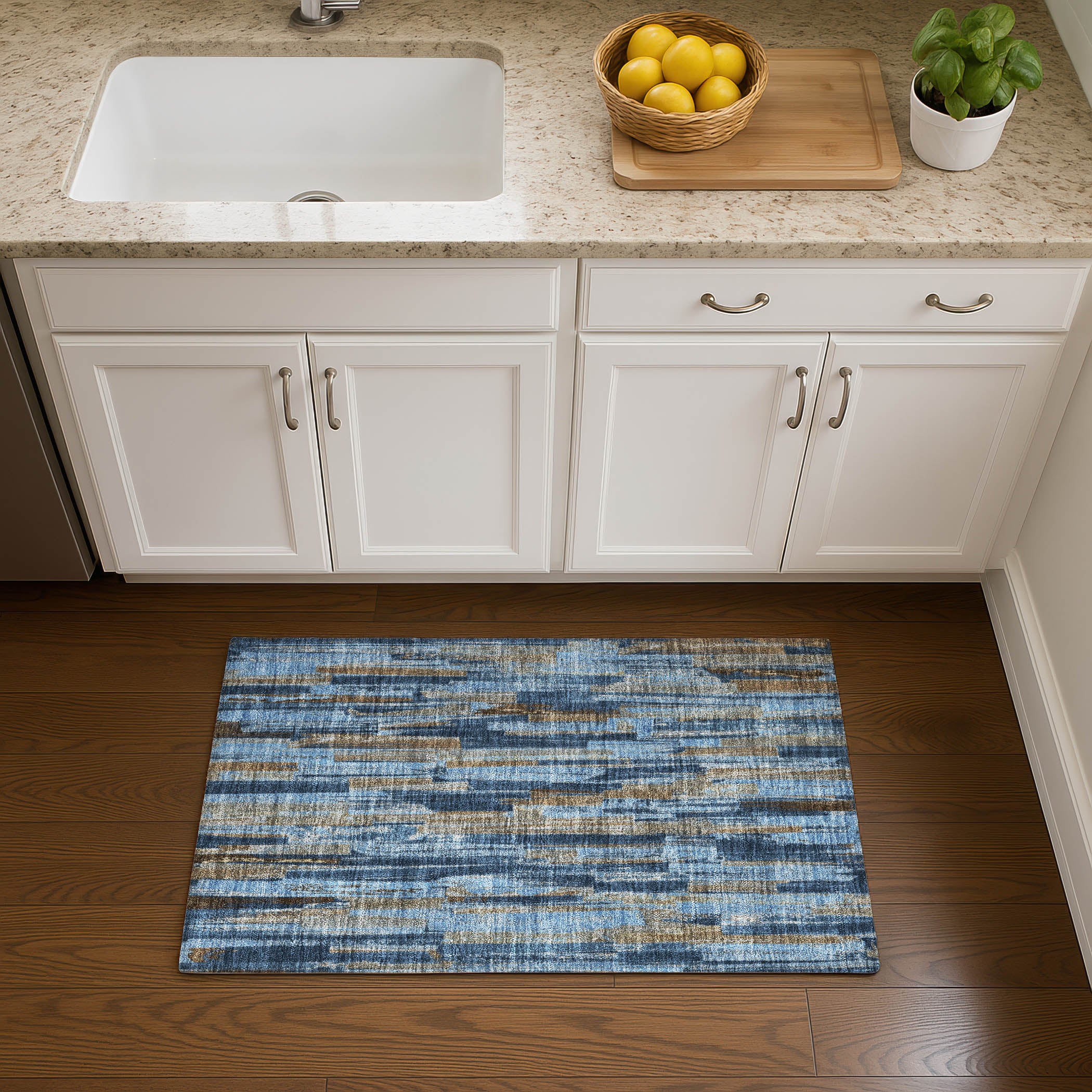 Seoul Machine Washable Transitional Navy Blue Rug 1'8" x 2'6" #shape_Rectangle