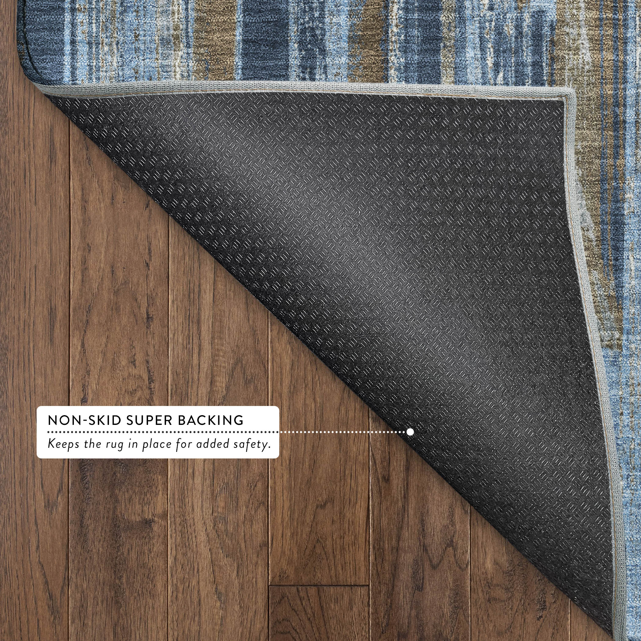 Seoul Machine Washable Transitional Navy Blue Rug 1'8" x 2'6" #shape_Rectangle