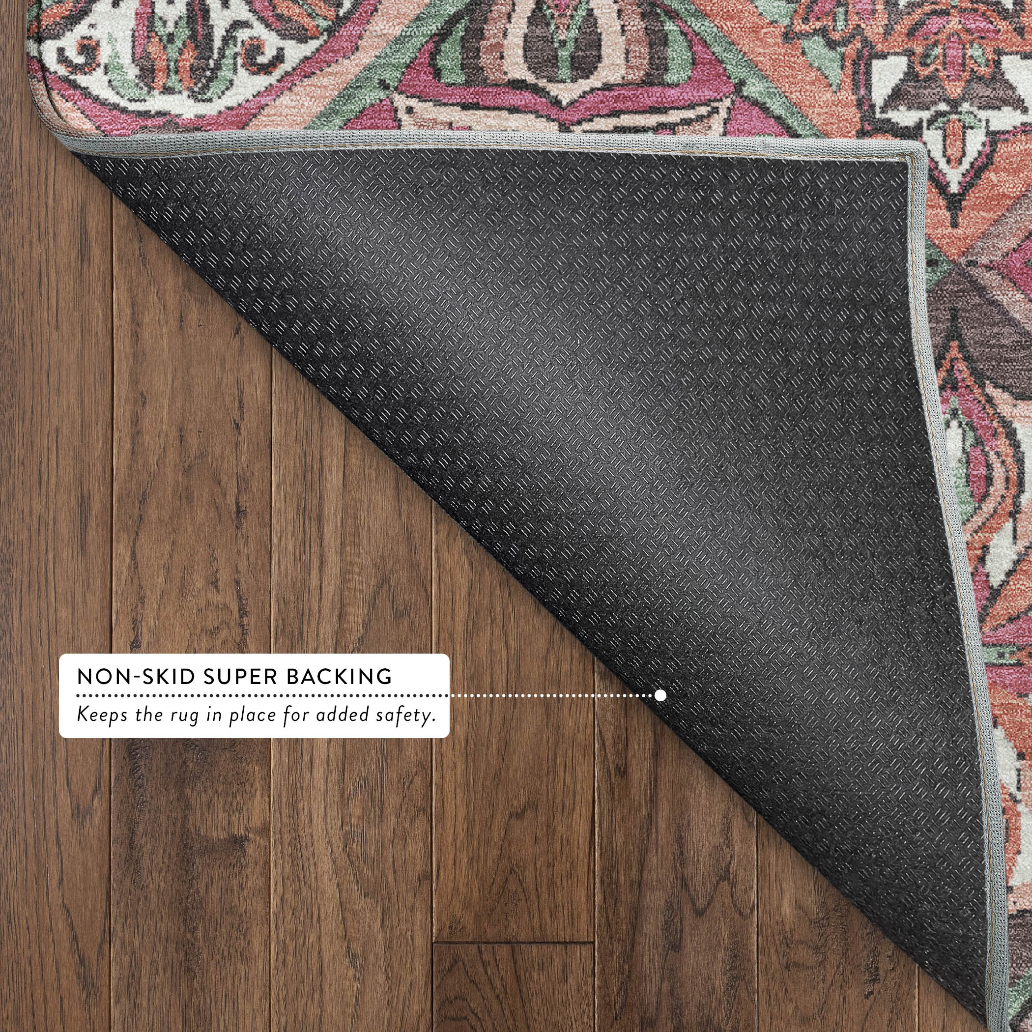 Tallinn Machine Washable Transitional Blush Pink Rug 1'8" x 2'6" #shape_Rectangle