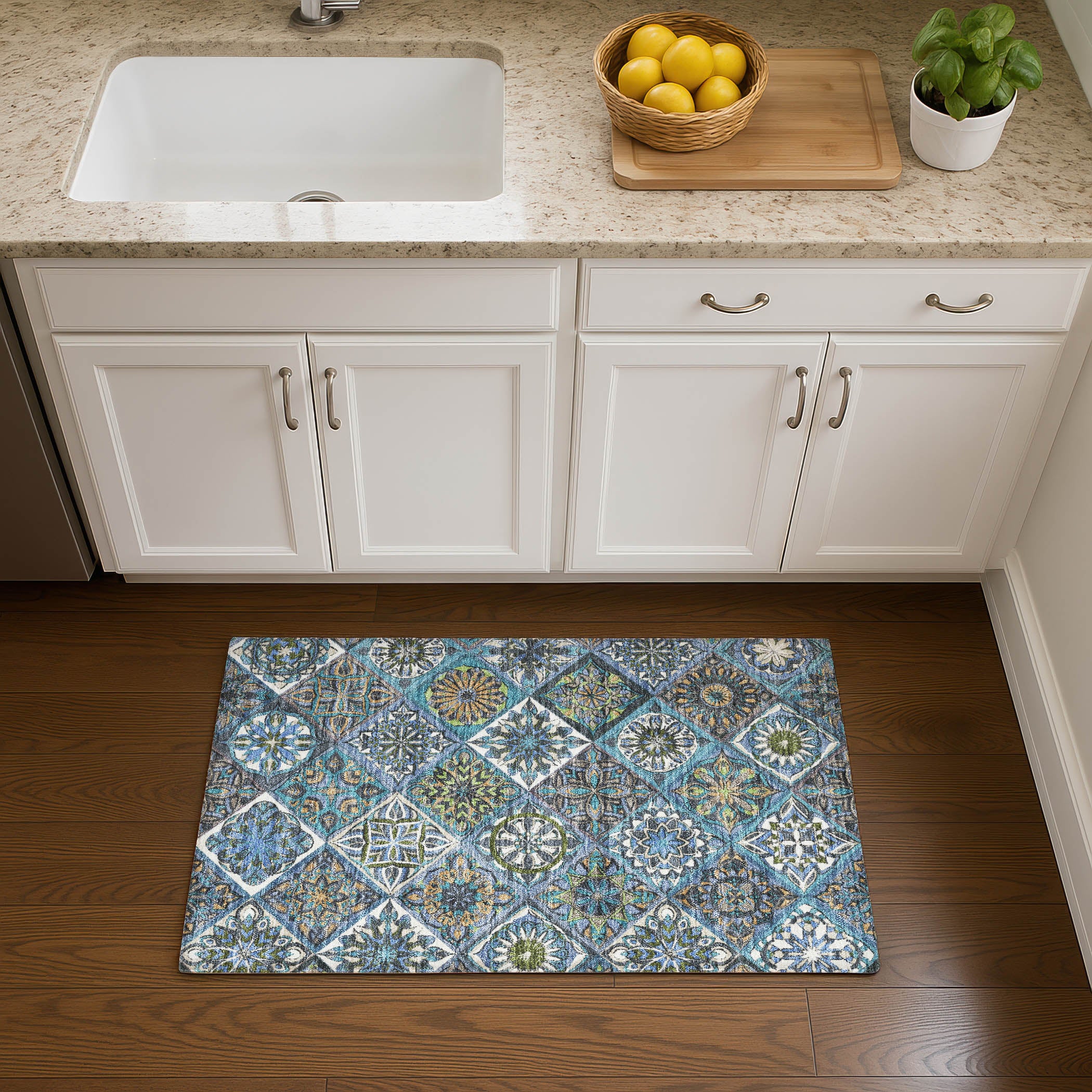 Tallinn Machine Washable Transitional Denim Blue Rug 1'8" x 2'6" #shape_Rectangle