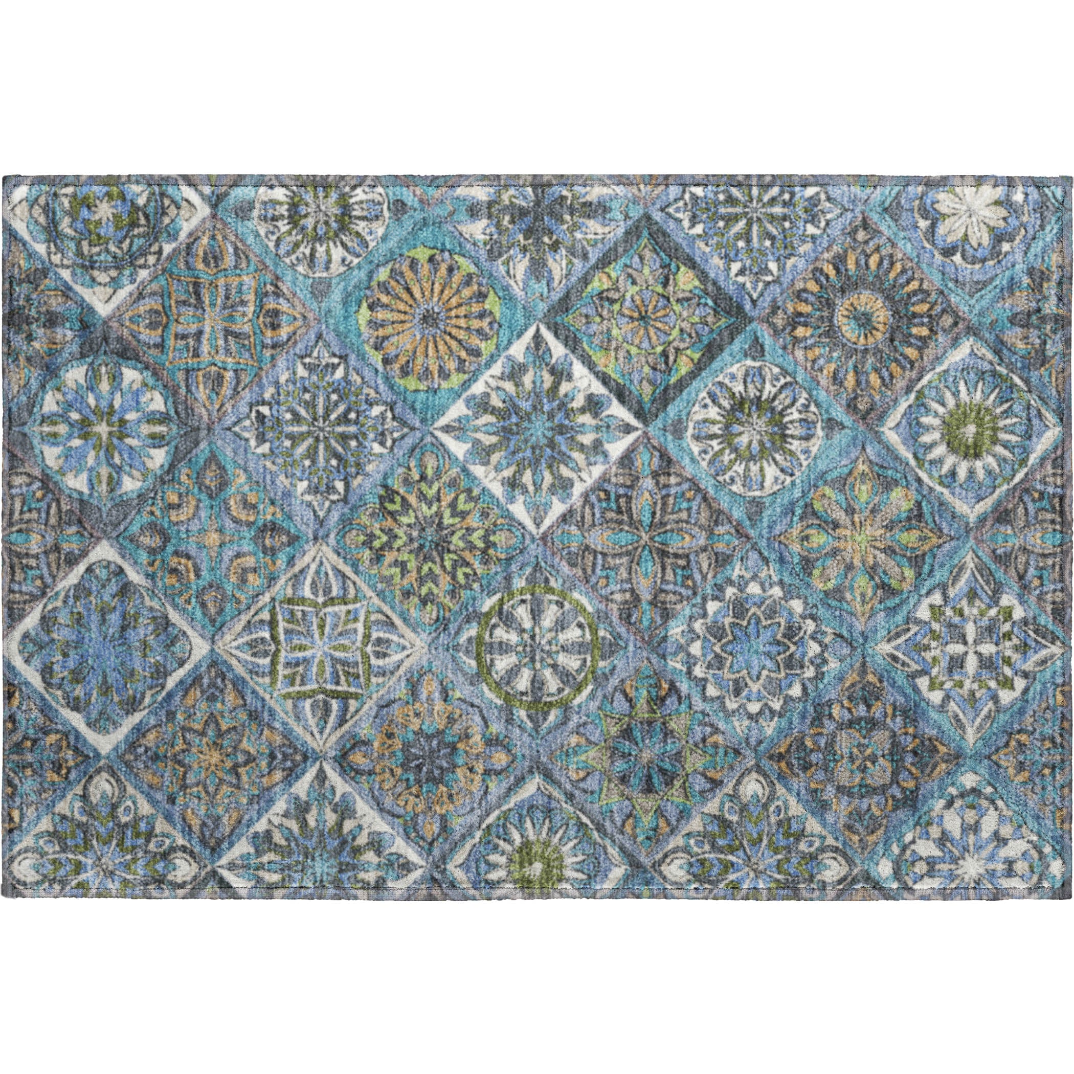 Tallinn Machine Washable Transitional Denim Blue Rug 1'8" x 2'6" #shape_Rectangle