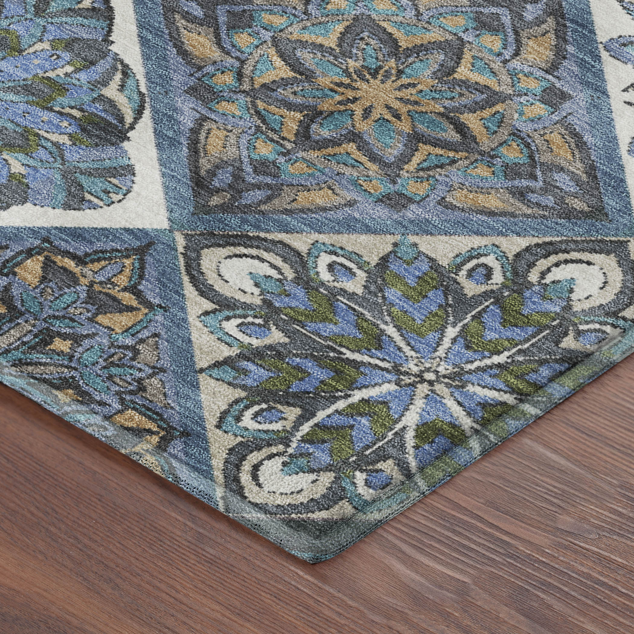 Tallinn Machine Washable Transitional Denim Blue Rug 1'8" x 2'6" #shape_Rectangle