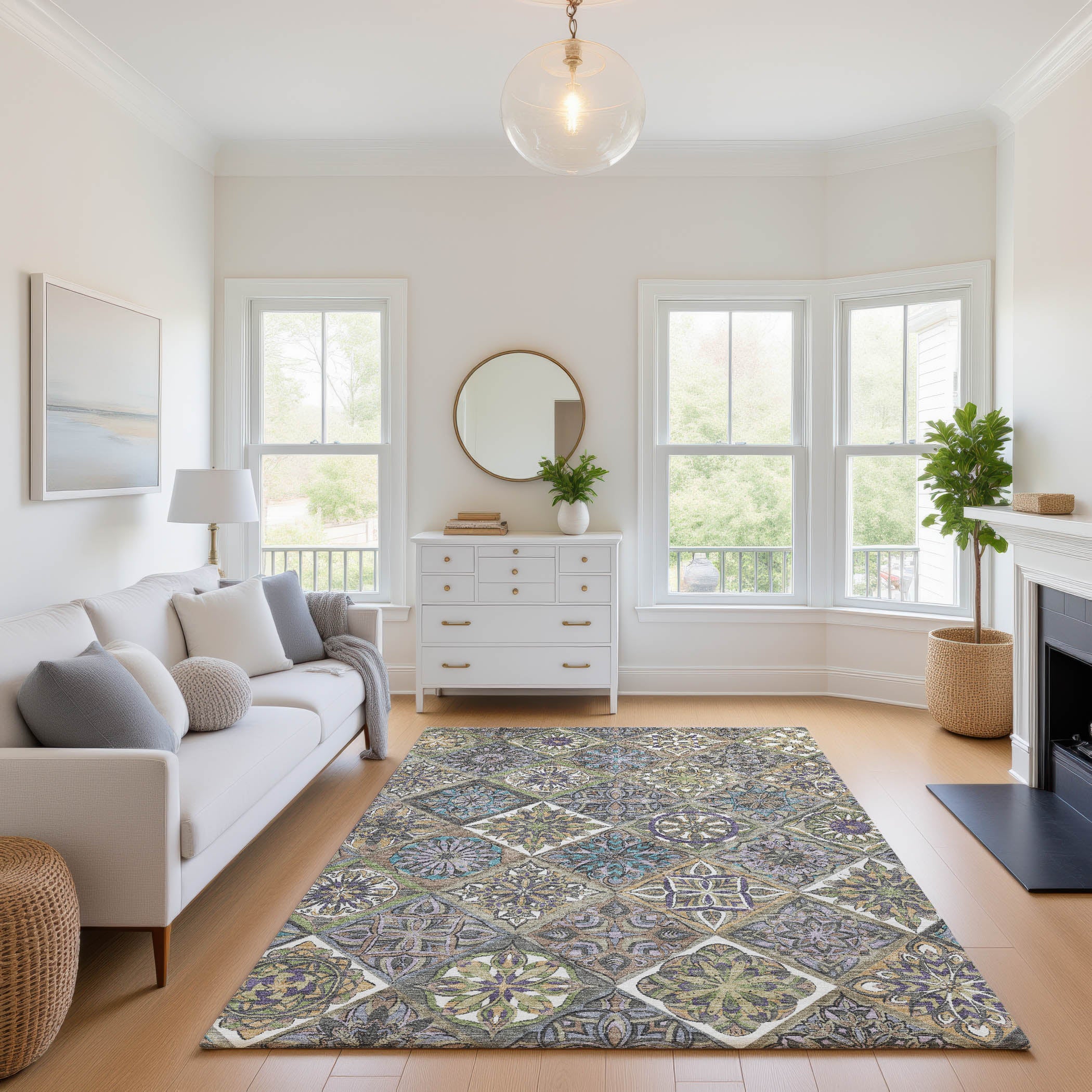 Tallinn Machine Washable Transitional Taupe Brown Rug 2'6" x 3'10" #shape_Rectangle