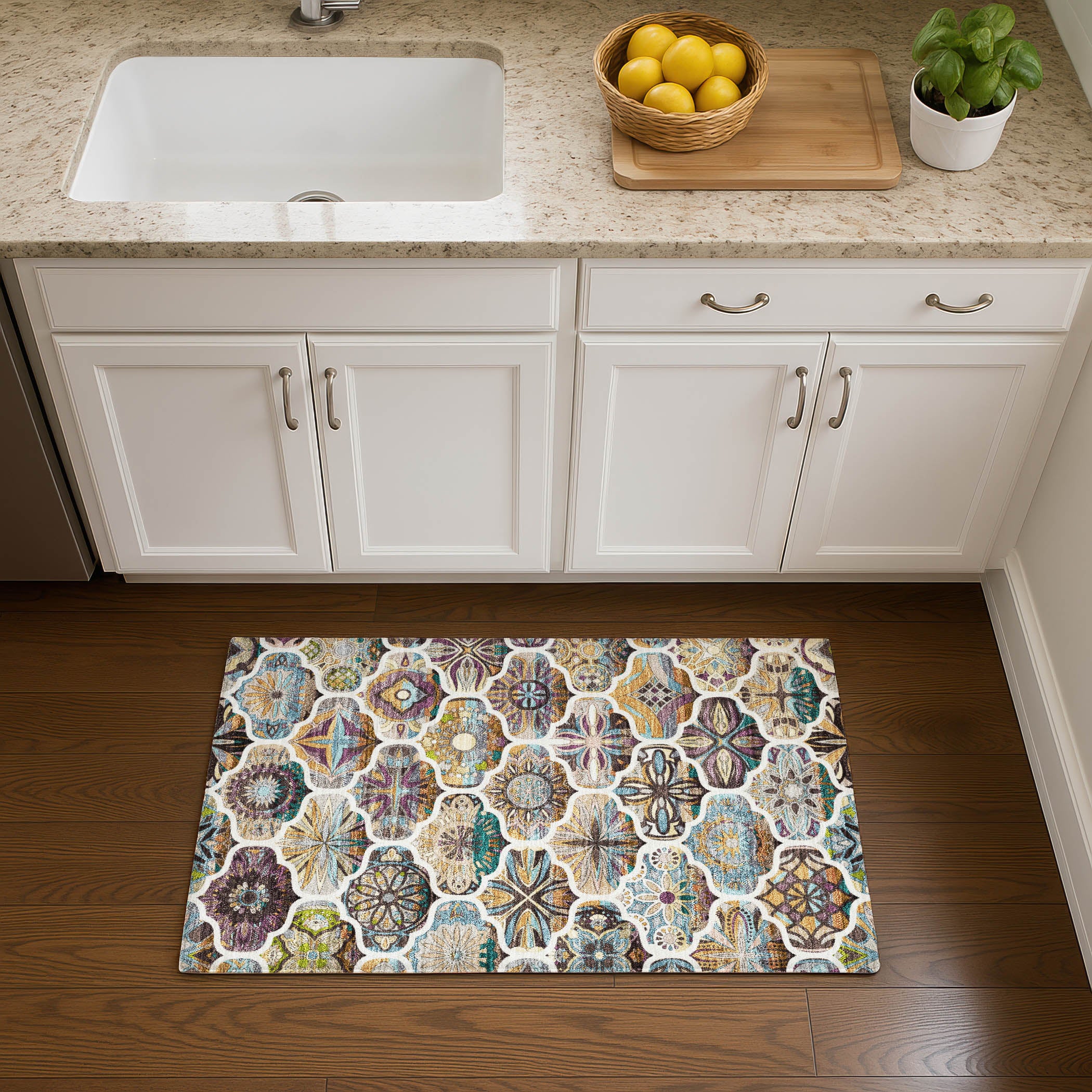 Montevideo Machine Washable Transitional Beige Brown Rug 1'8" x 2'6" #shape_Rectangle