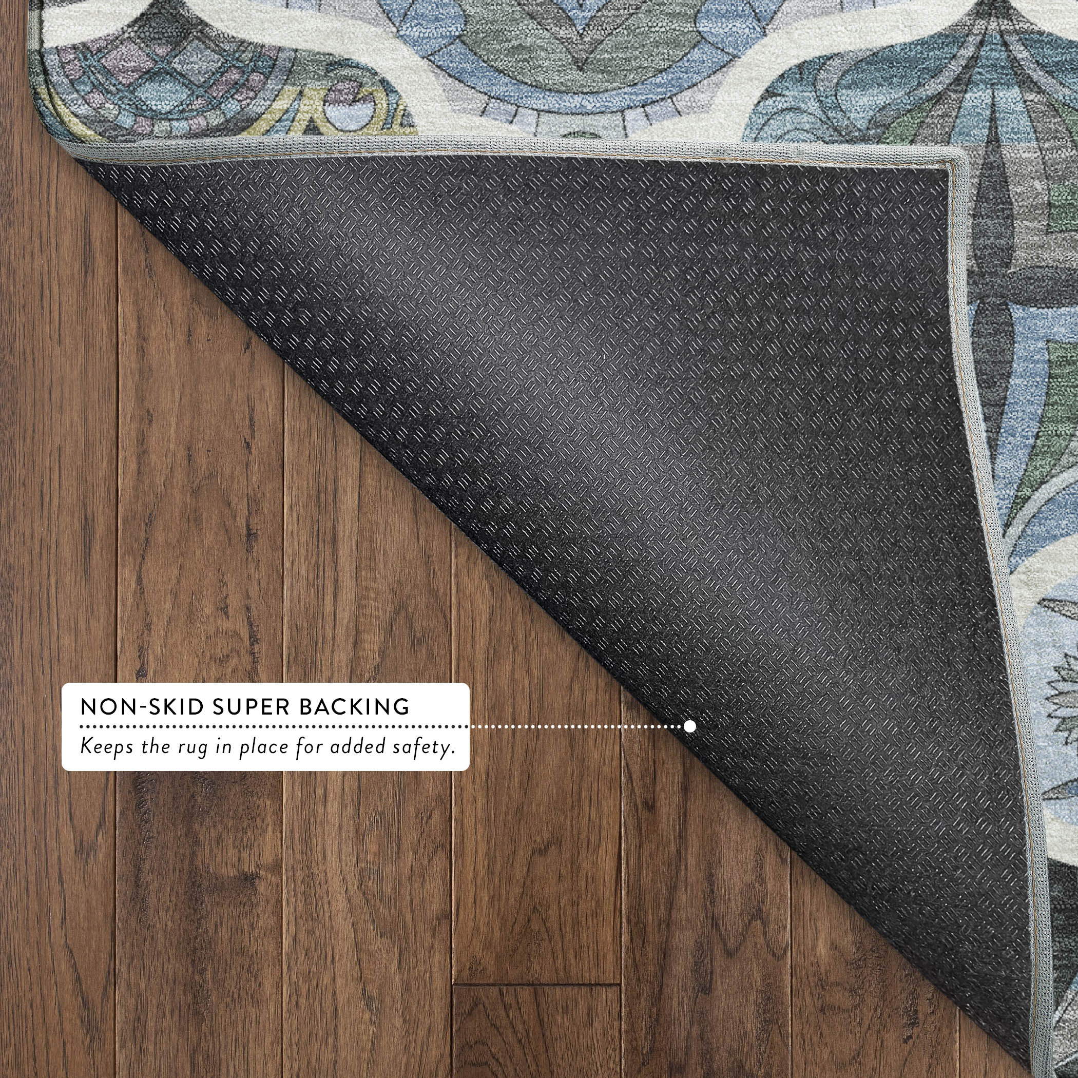 Montevideo Machine Washable Transitional Blue Rug 1'8" x 2'6" #shape_Rectangle