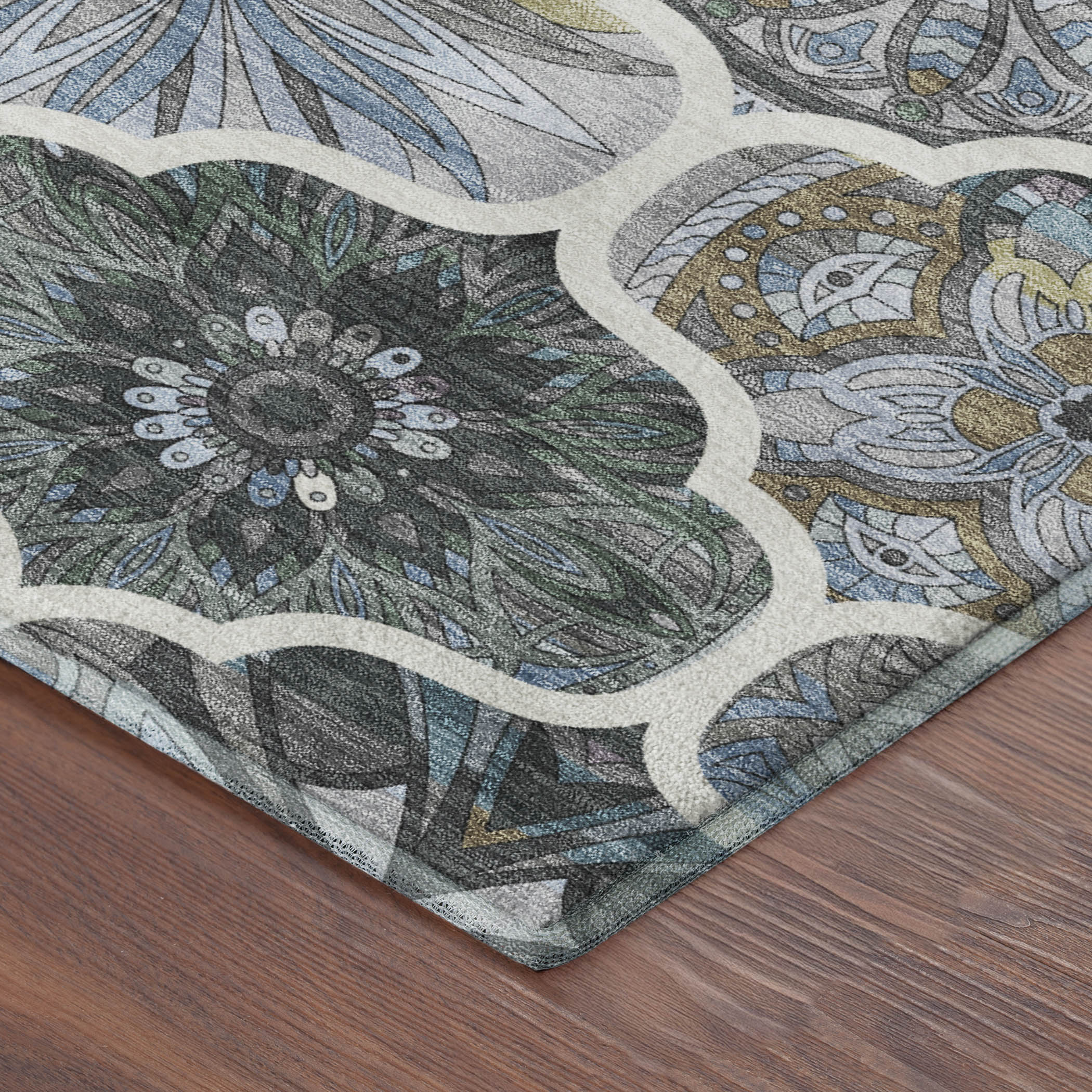 Montevideo Machine Washable Transitional Blue Rug 1'8" x 2'6" #shape_Rectangle