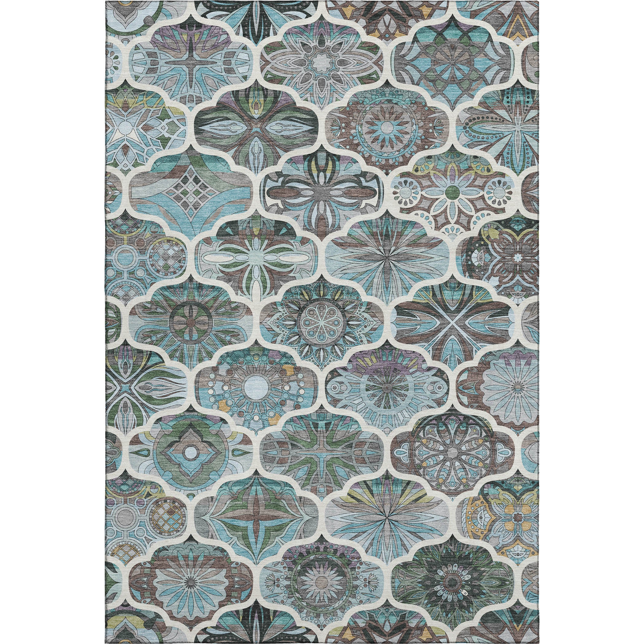 Montevideo Machine Washable Transitional Teal Rug 2'6" x 3'10" #shape_Rectangle