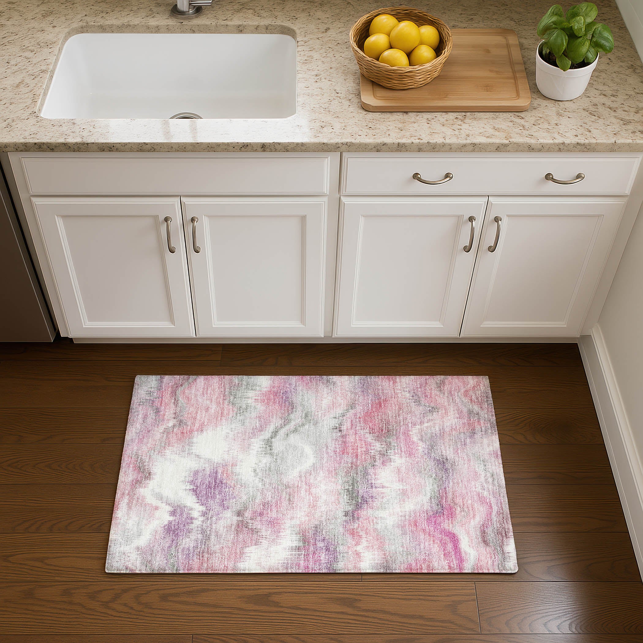 Sintra Machine Washable Transitional Blush Pink Rug 1'8" x 2'6" #shape_Rectangle
