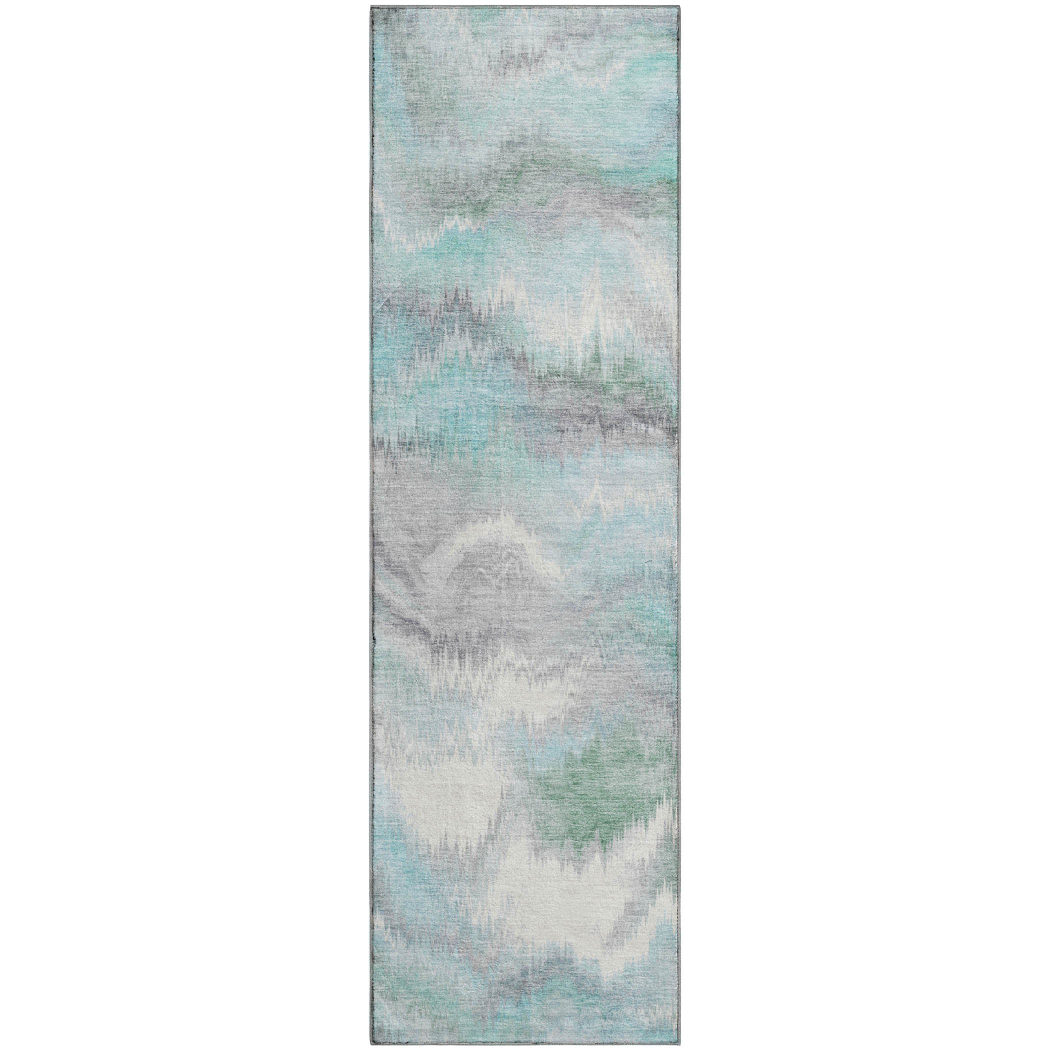 Sintra Machine Washable Transitional Teal Rug 2'3" x 7'6" #shape_Runner