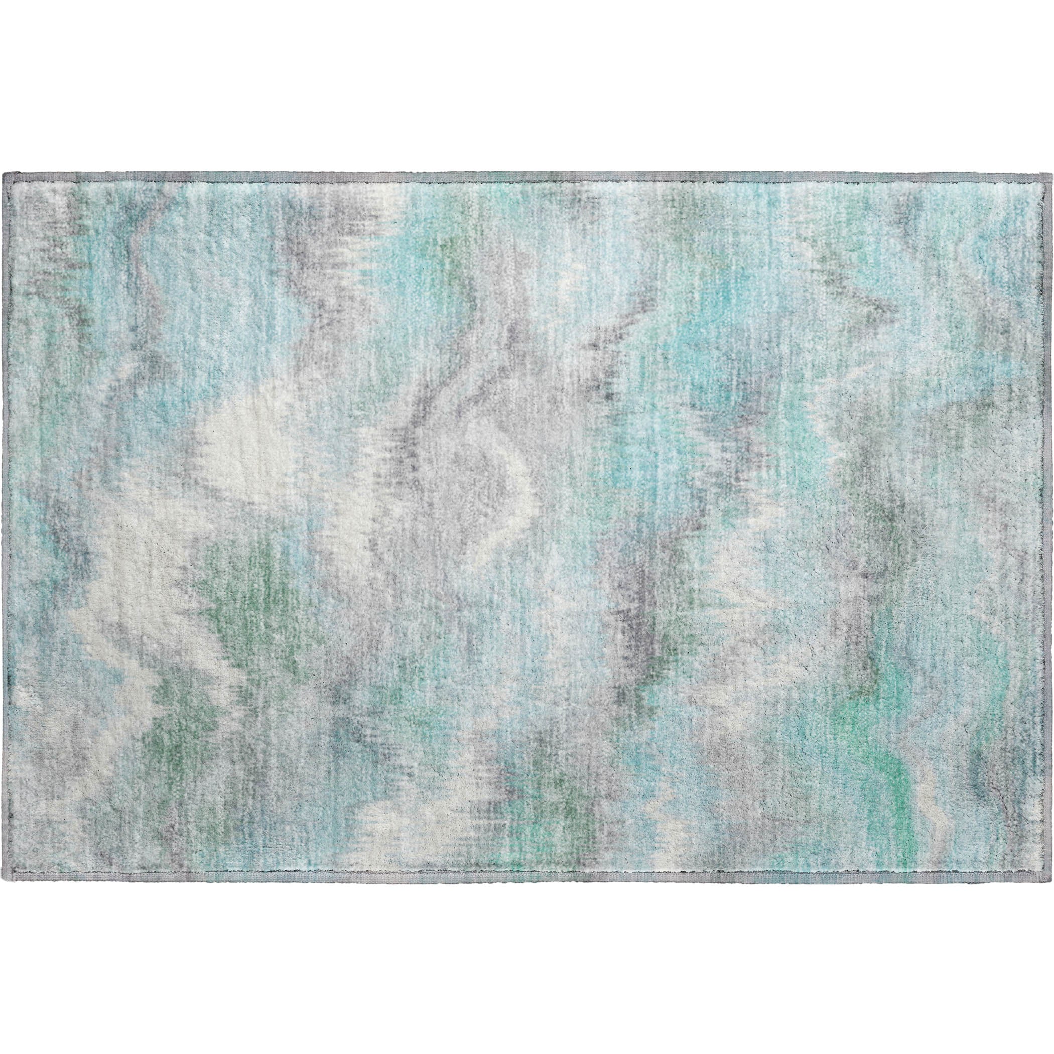 Sintra Machine Washable Transitional Teal Rug 1'8" x 2'6" #shape_Rectangle