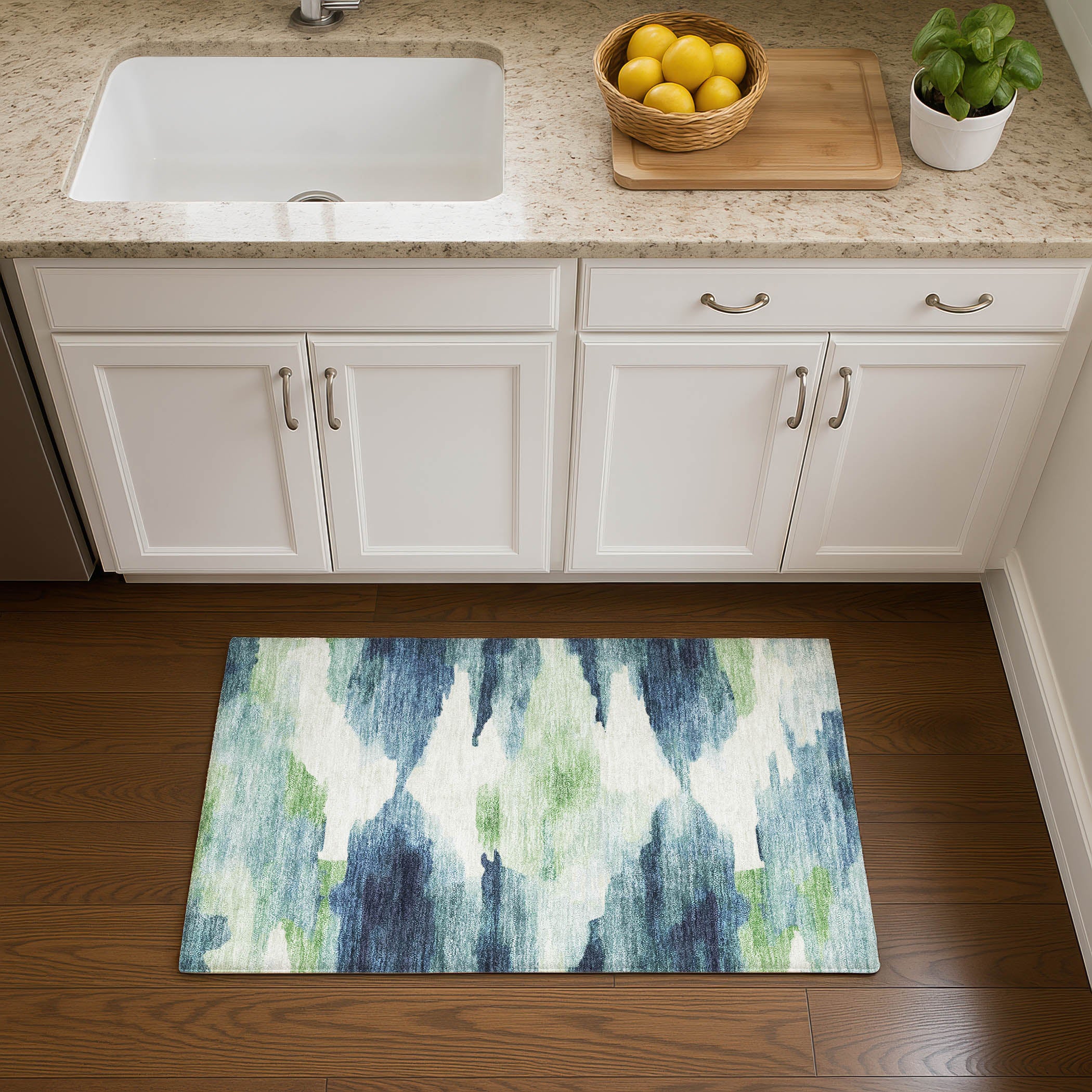 Dubrovnik Machine Washable Transitional Blue Rug 1'8" x 2'6" #shape_Rectangle
