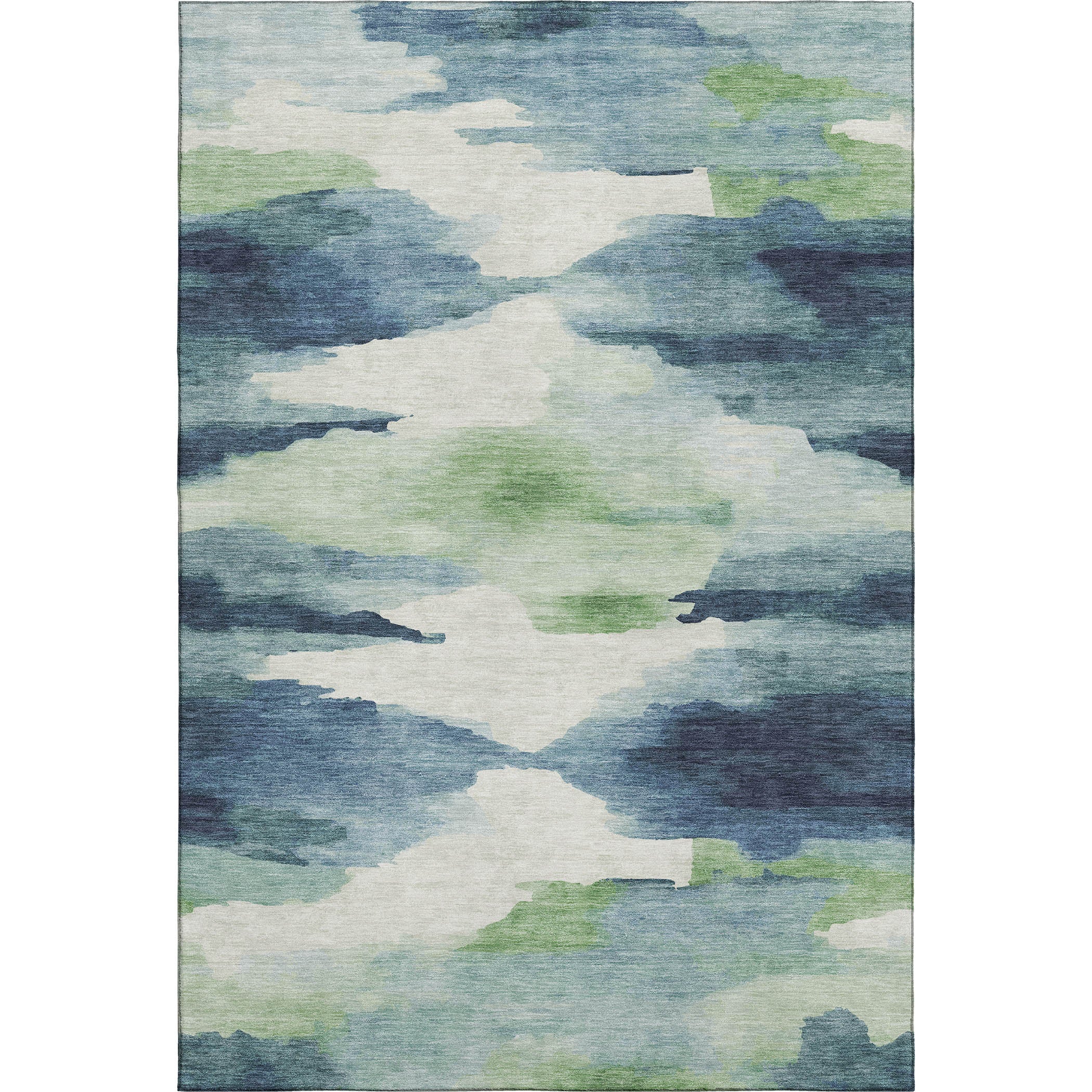 Dubrovnik Machine Washable Transitional Blue Rug 2'6" x 3'10" #shape_Rectangle