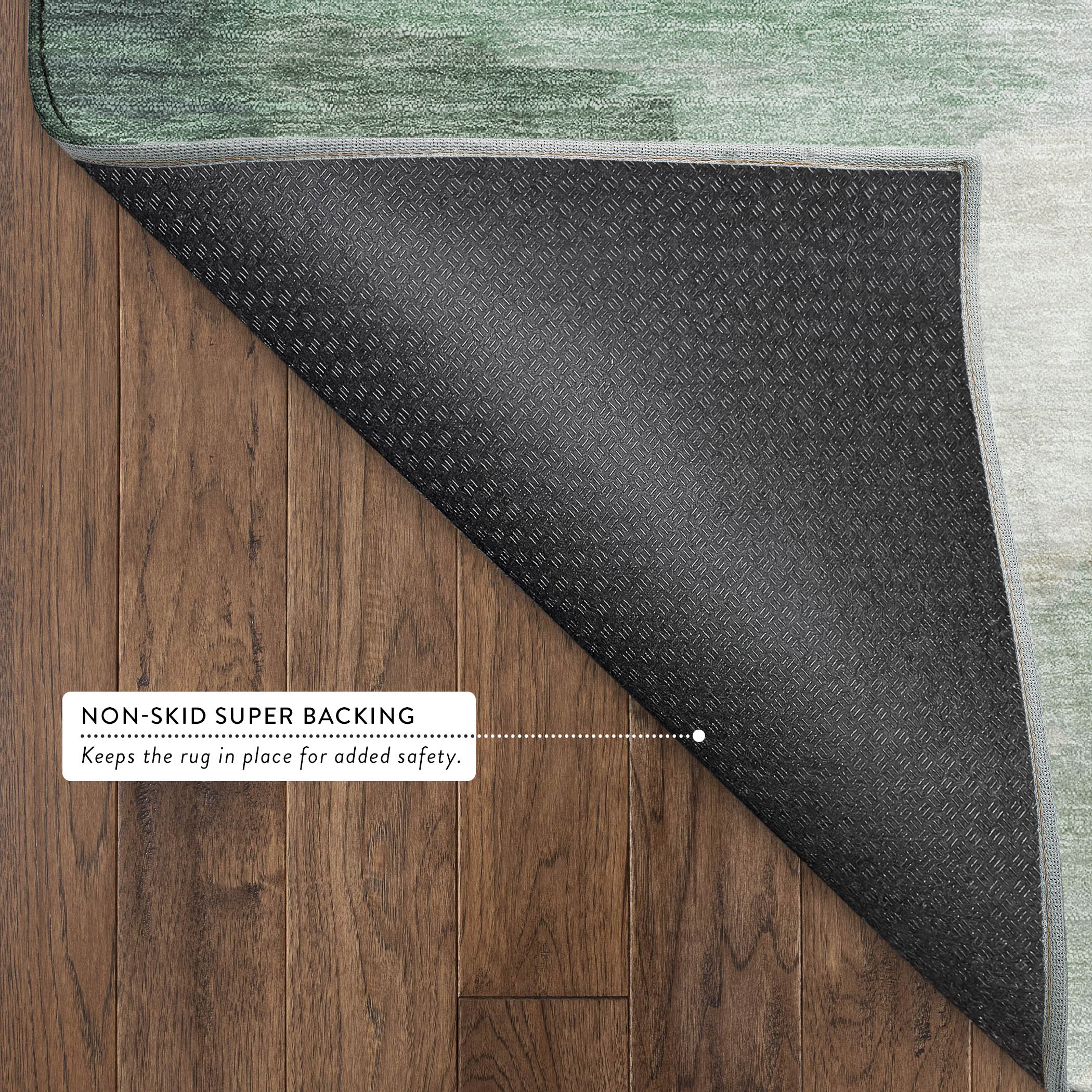 Dubrovnik Machine Washable Transitional Green Rug 1'8" x 2'6" #shape_Rectangle