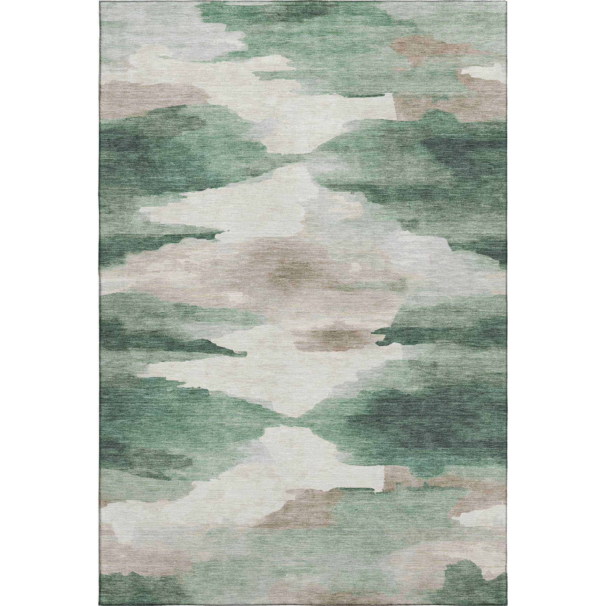 Dubrovnik Machine Washable Transitional Green Rug 2'6" x 3'10" #shape_Rectangle