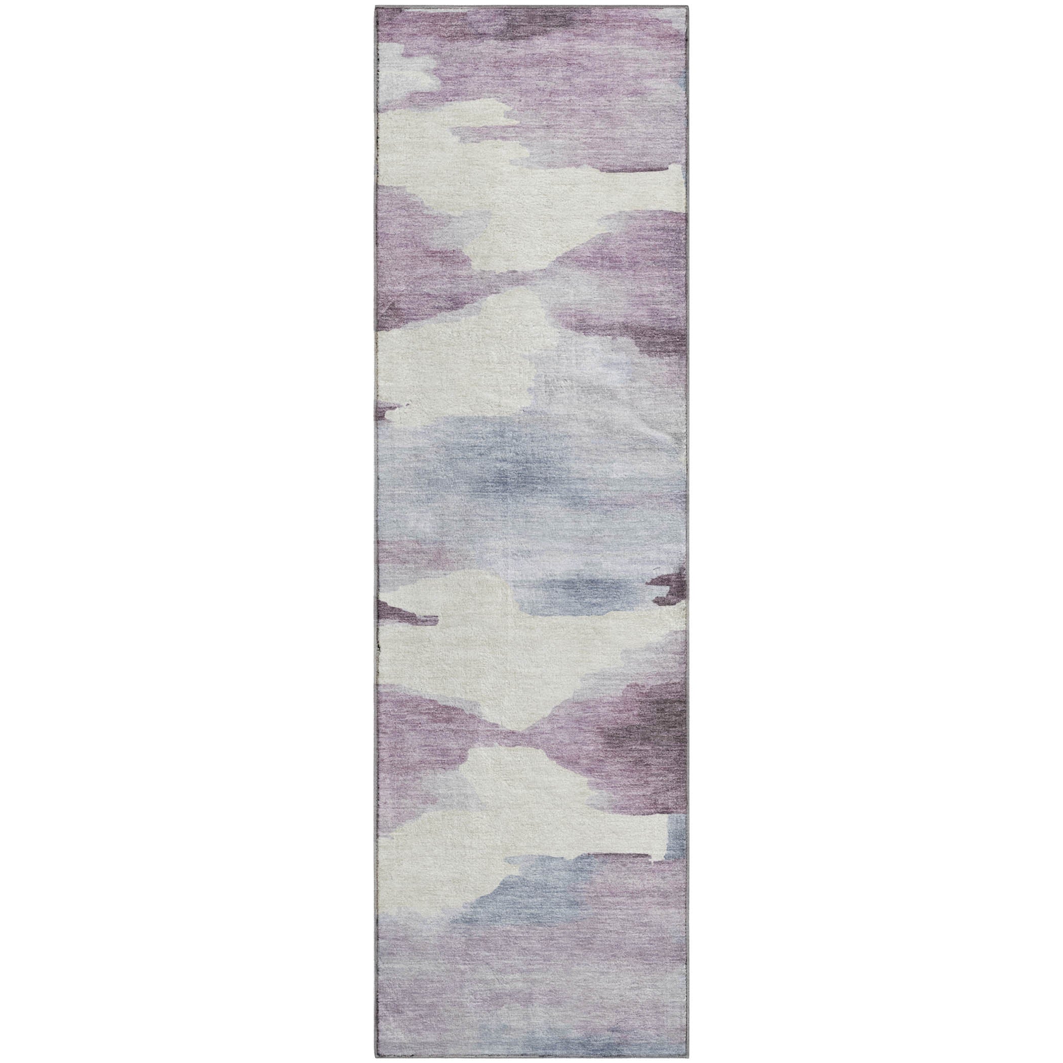 Dubrovnik Machine Washable Transitional Plum Purple Rug 2'3" x 7'6" #shape_Runner