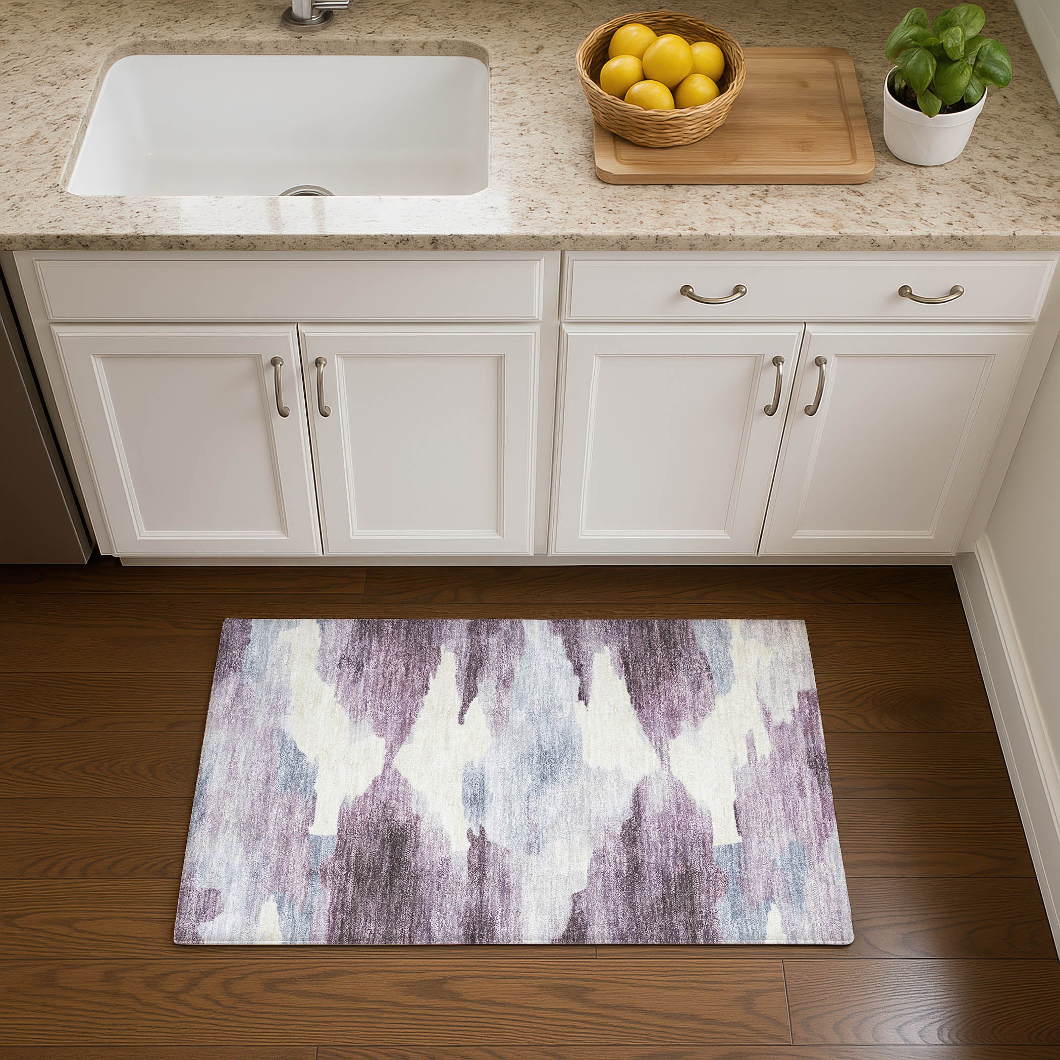 Dubrovnik Machine Washable Transitional Plum Purple Rug 1'8" x 2'6" #shape_Rectangle