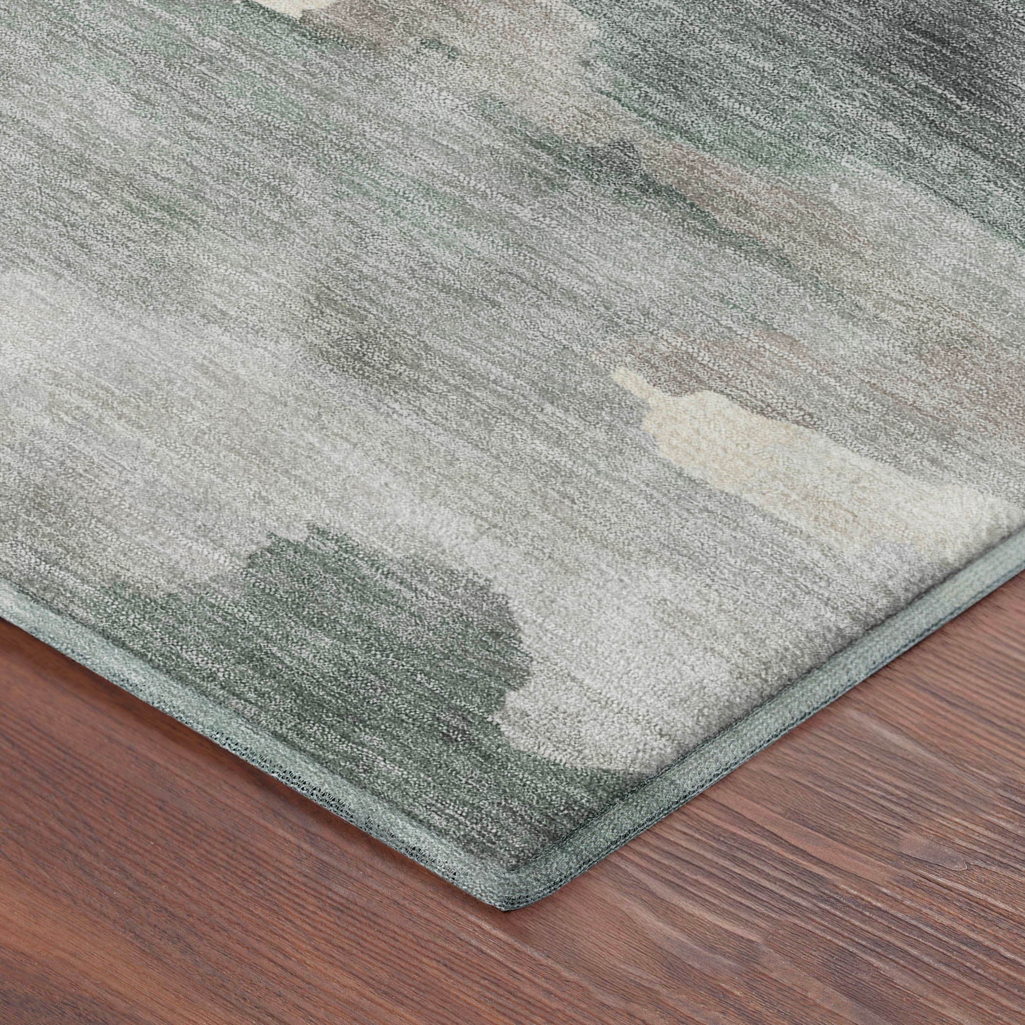 Dubrovnik Machine Washable Transitional Sage Green Rug 1'8" x 2'6" #shape_Rectangle