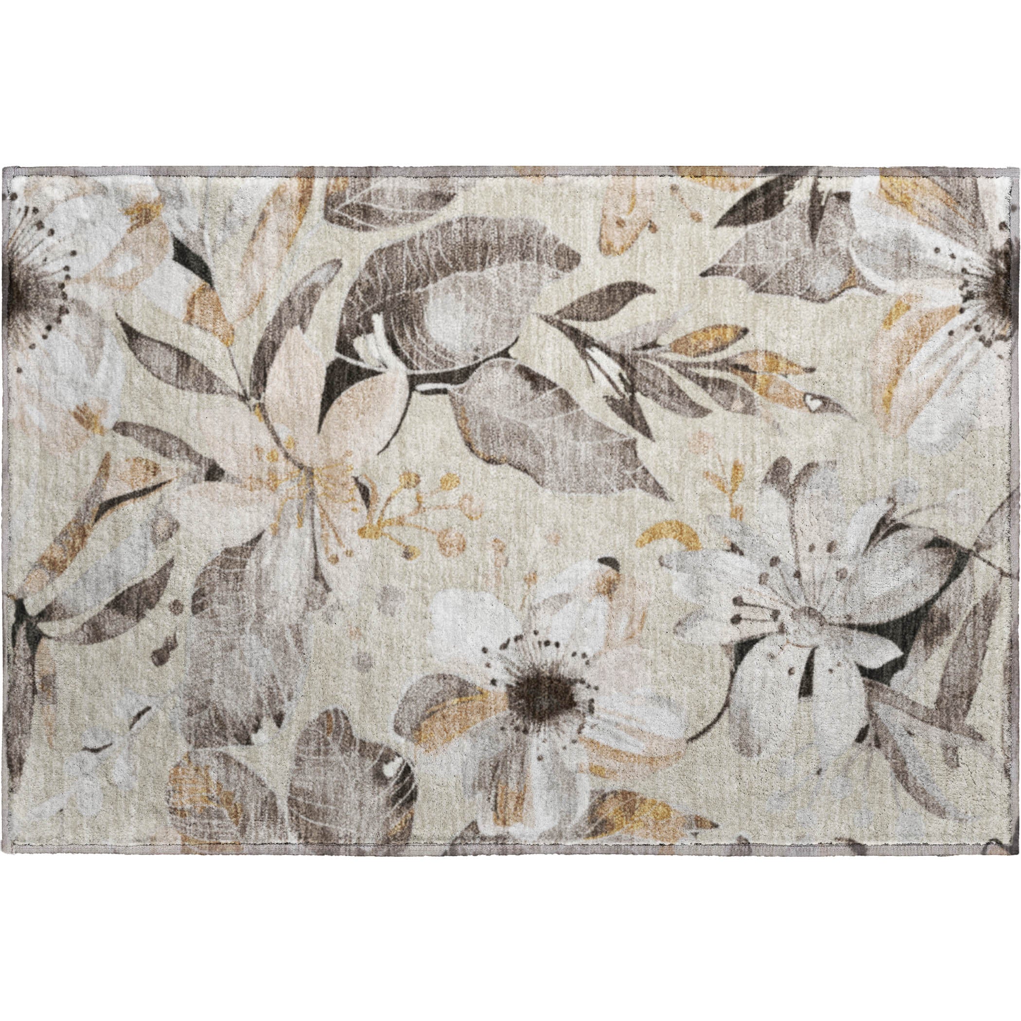 Nairobi Machine Washable Transitional Beige Brown Rug 1'8" x 2'6" #shape_Rectangle