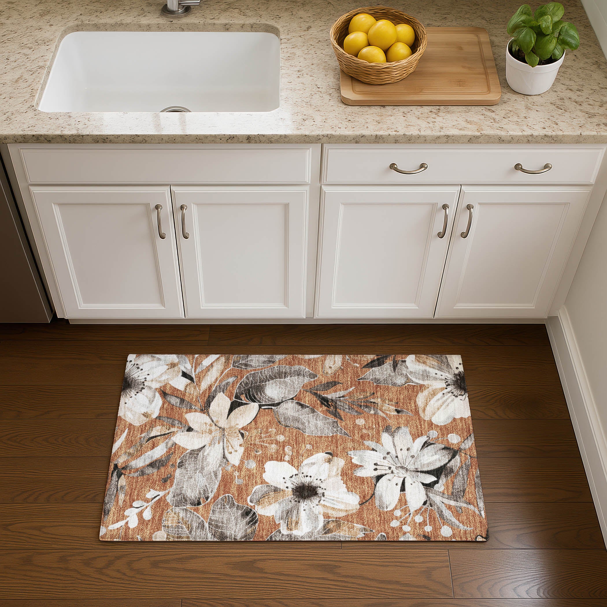 Nairobi Machine Washable Transitional Copper Orange Rug 1'8" x 2'6" #shape_Rectangle