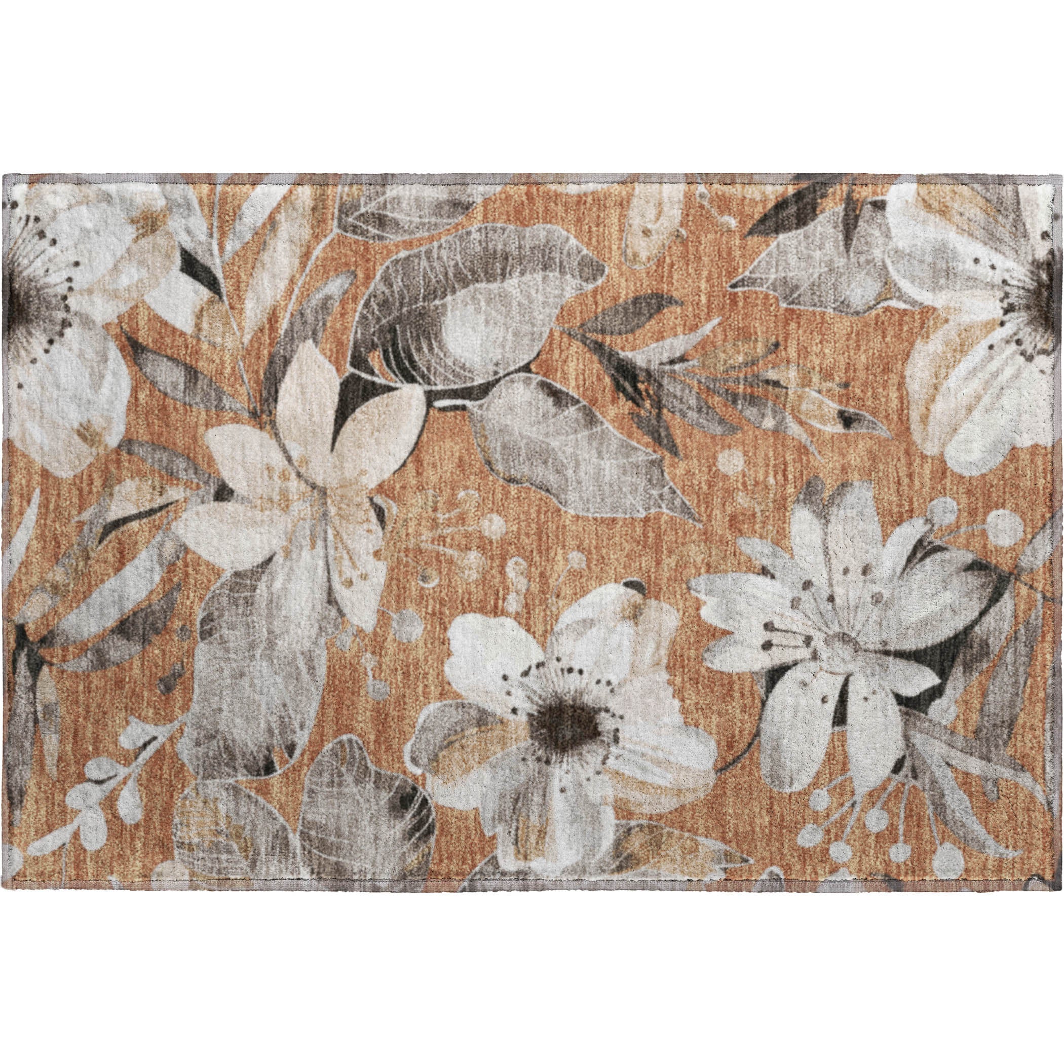 Nairobi Machine Washable Transitional Copper Orange Rug 1'8" x 2'6" #shape_Rectangle