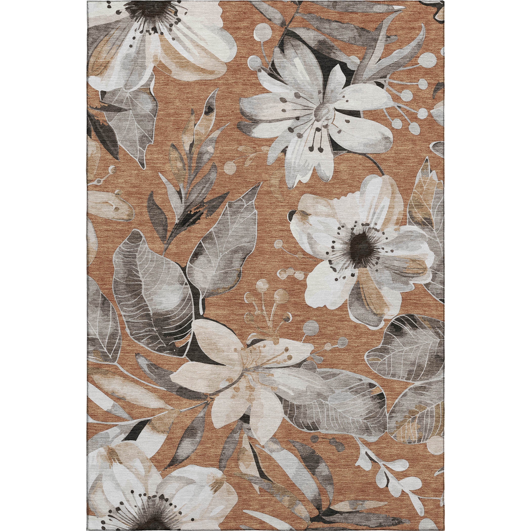 Nairobi Machine Washable Transitional Copper Orange Rug 2'6" x 3'10" #shape_Rectangle