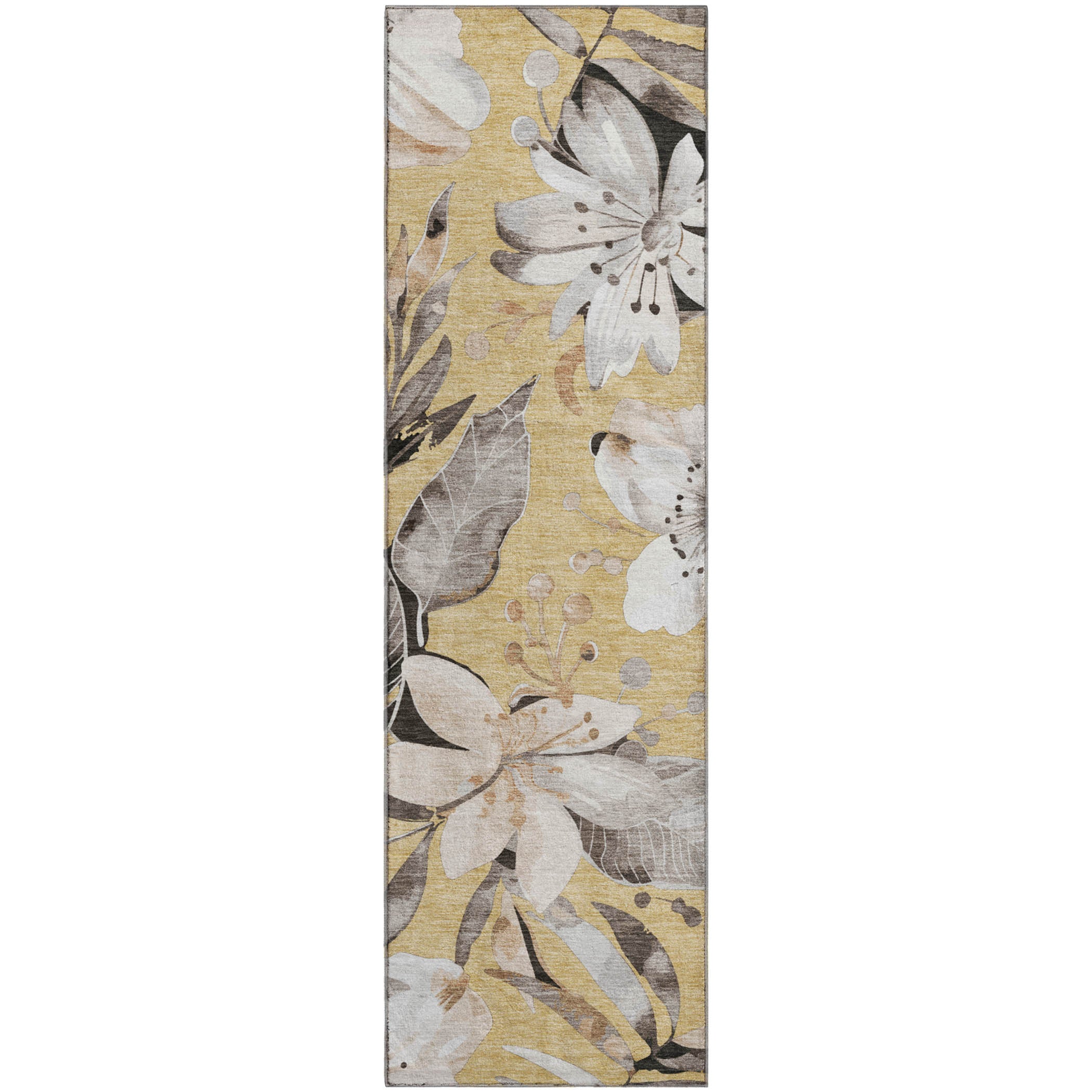 Nairobi Machine Washable Transitional Gold Rug 2'3" x 7'6" #shape_Runner