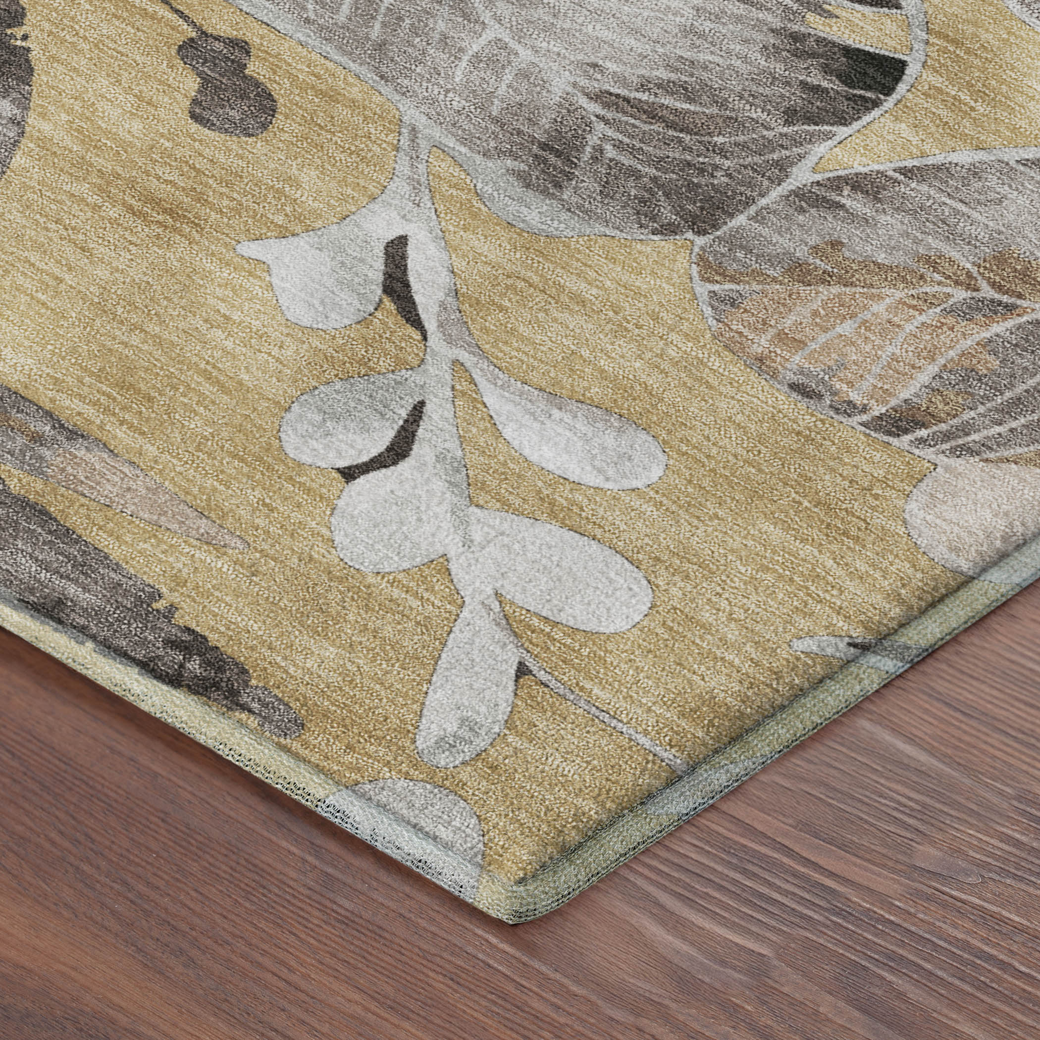 Nairobi Machine Washable Transitional Gold Rug 1'8" x 2'6" #shape_Rectangle