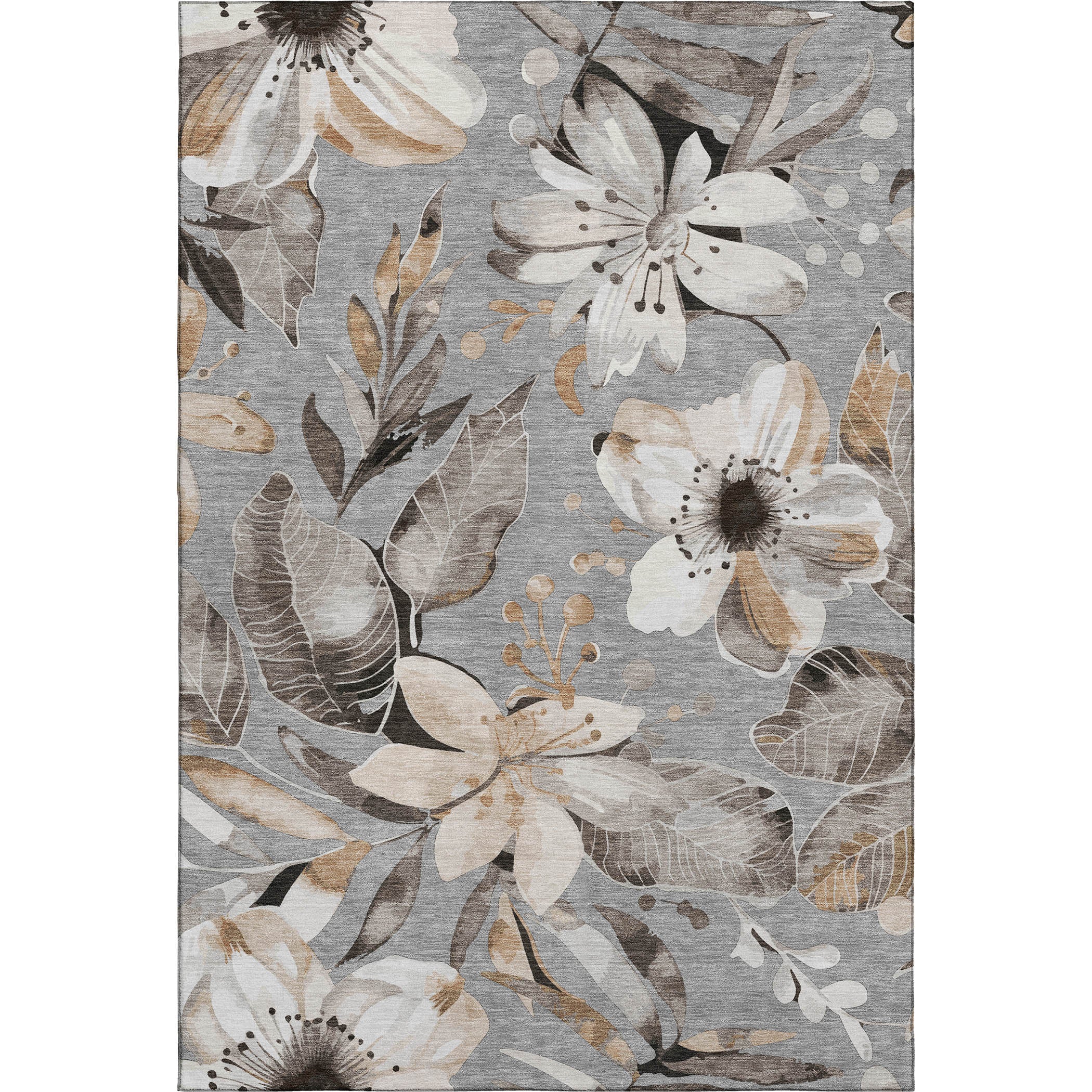 Nairobi Machine Washable Transitional Gray Rug 2'6" x 3'10" #shape_Rectangle