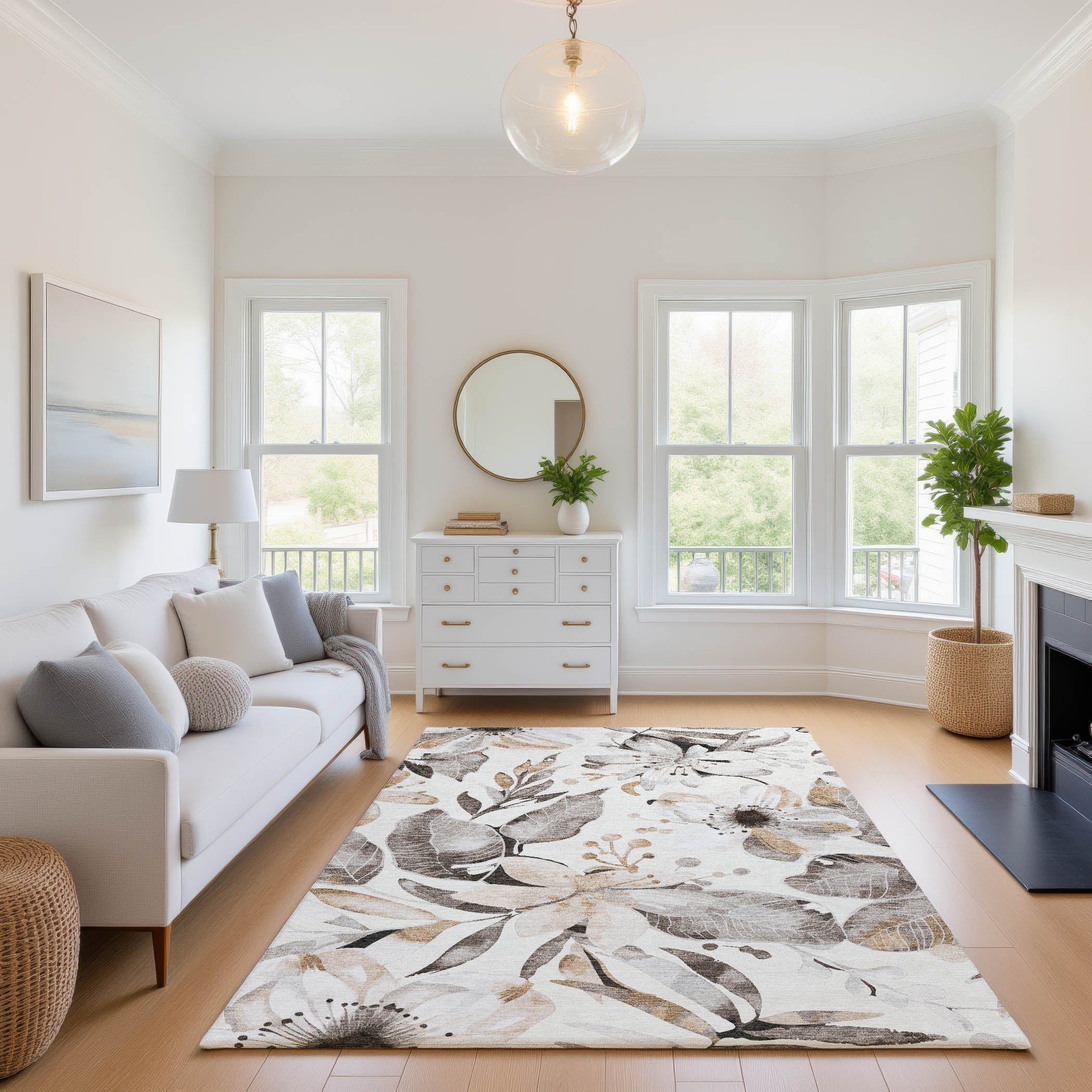 Nairobi Machine Washable Transitional Ivory Rug 2'6" x 3'10" #shape_Rectangle