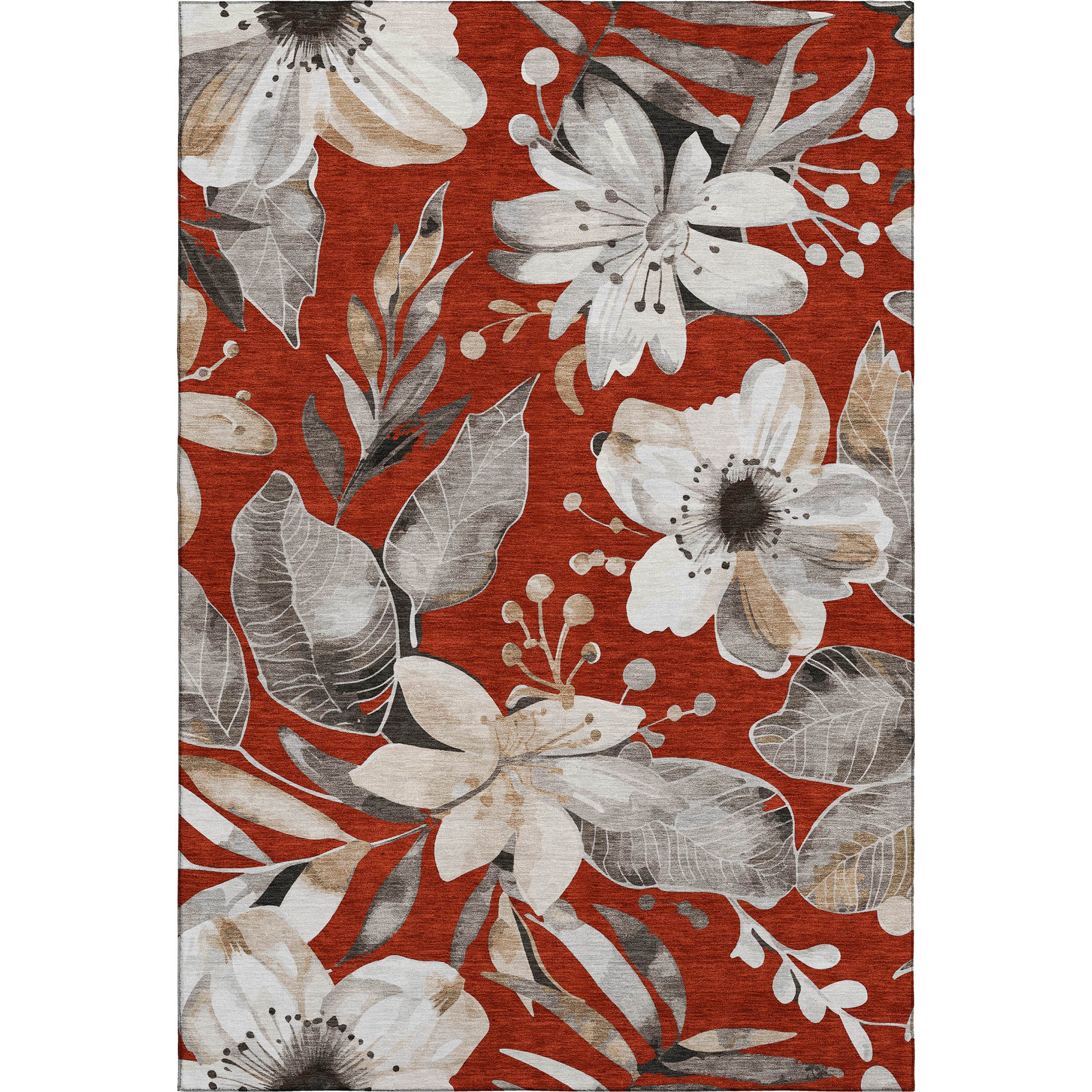 Nairobi Machine Washable Transitional Red Rug 2'6" x 3'10" #shape_Rectangle