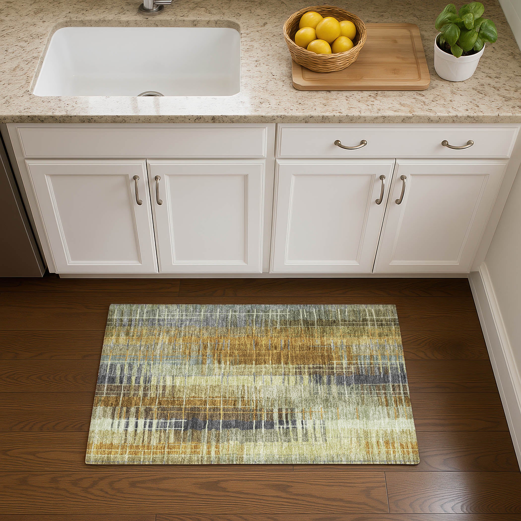 Seoul Machine Washable Transitional Aloe Green Rug 1'8" x 2'6" #shape_Rectangle