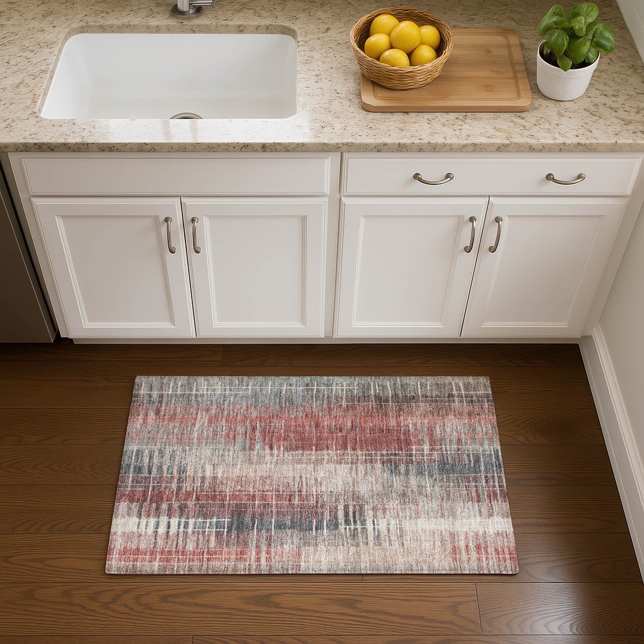 Seoul Machine Washable Transitional Paprika Orange Rug 1'8" x 2'6" #shape_Rectangle